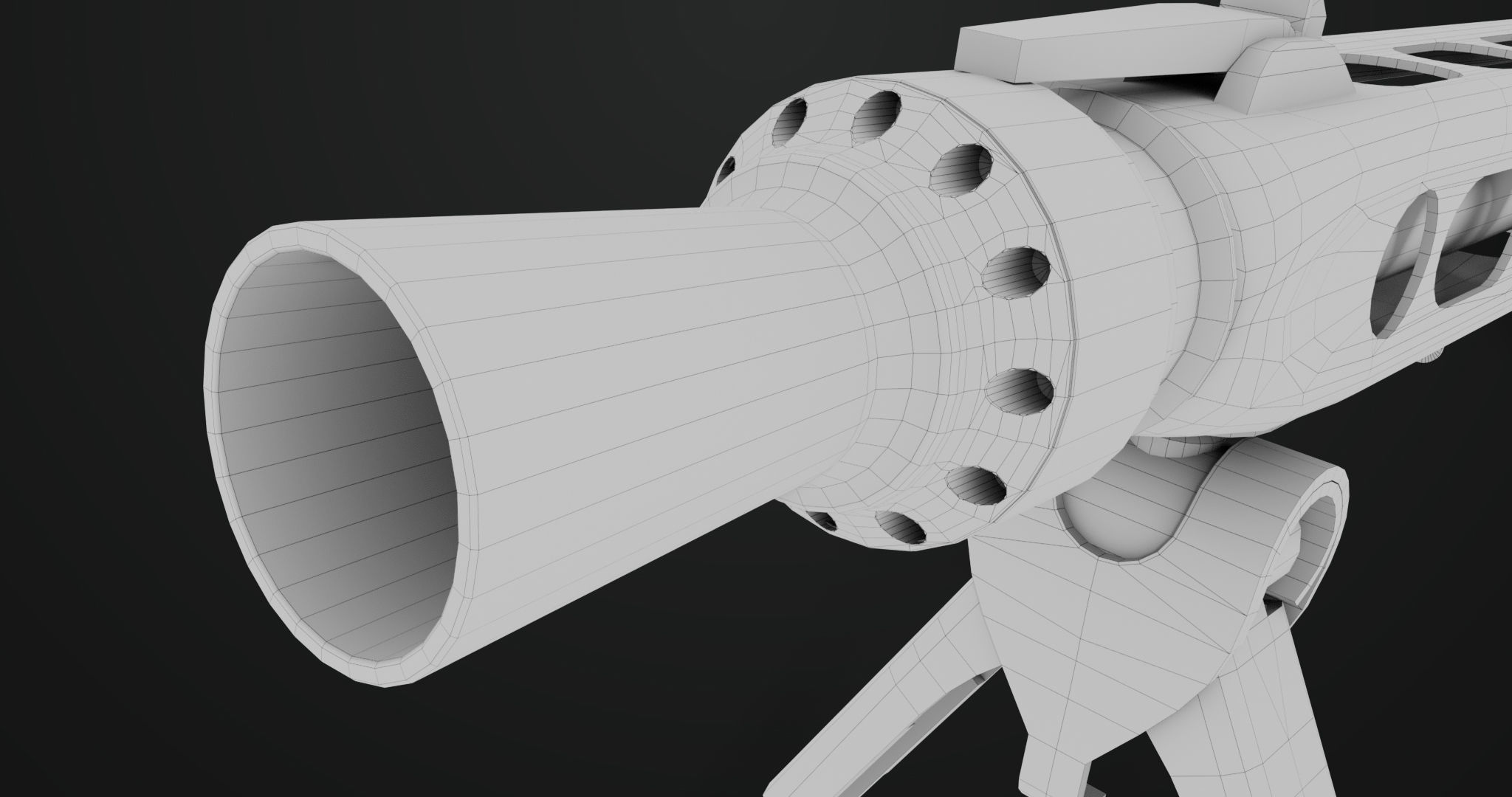 Machine Gun 08 Silver All PBR Unity UE Textures Low-poly 3D model_60