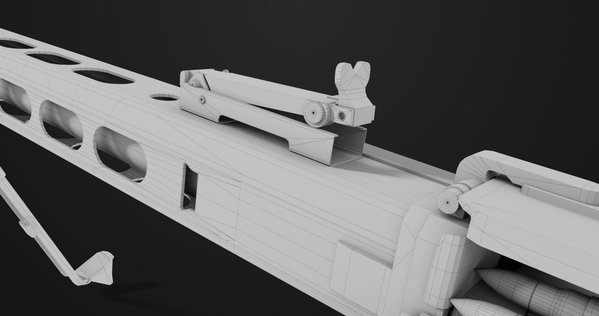 Machine Gun 08 Silver All PBR Unity UE Textures Low-poly 3D model_57