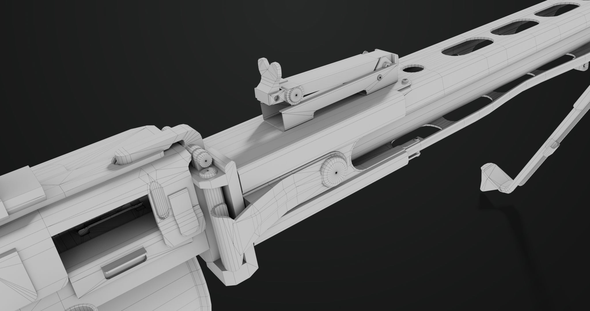 Machine Gun 08 Silver All PBR Unity UE Textures Low-poly 3D model_55