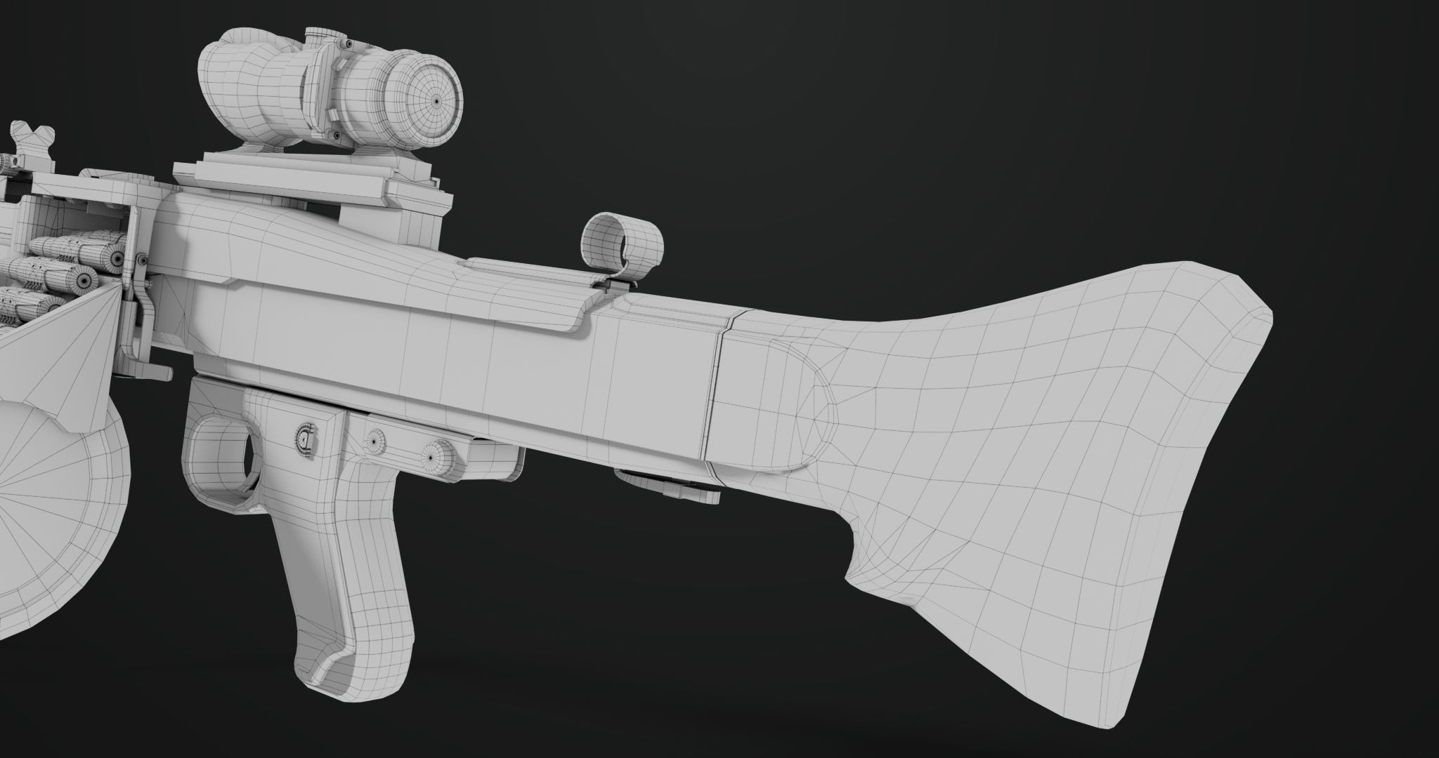 Machine Gun 08 Silver All PBR Unity UE Textures Low-poly 3D model_54