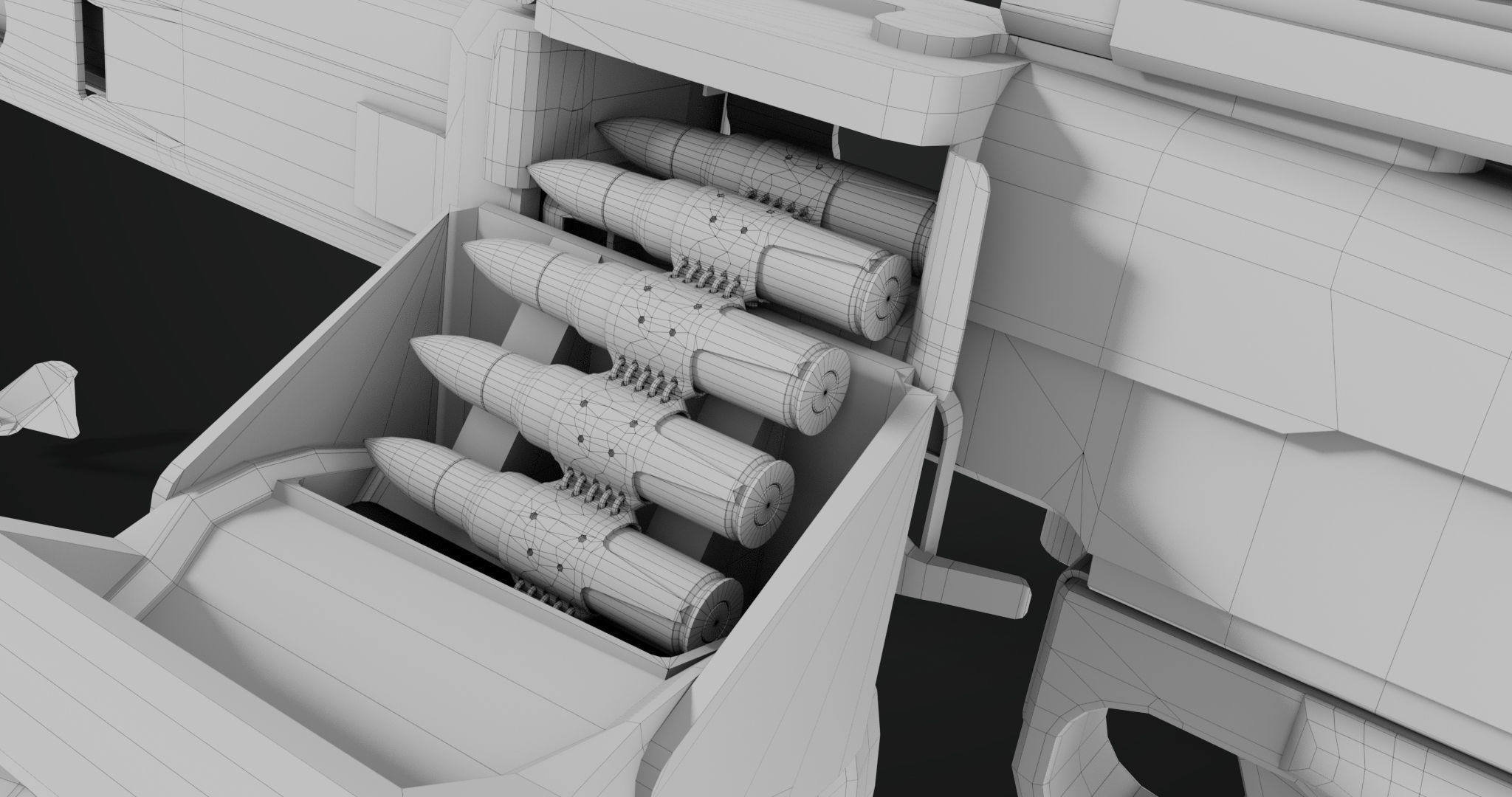 Machine Gun 08 Silver All PBR Unity UE Textures Low-poly 3D model_58