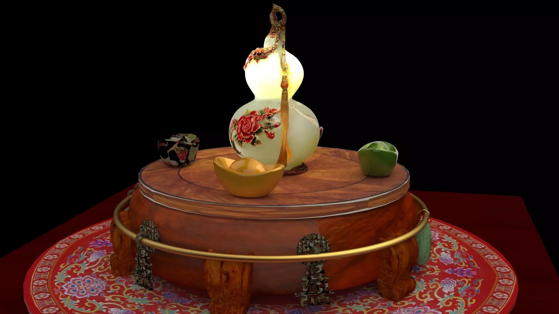 Chinese jade gourd 3D model