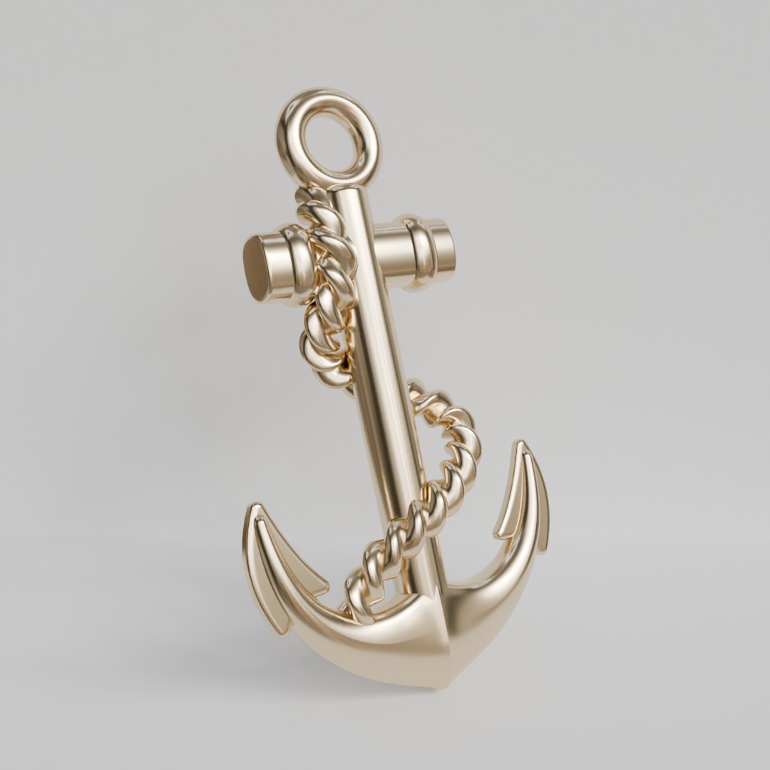 anchor with bow 3D print model_1