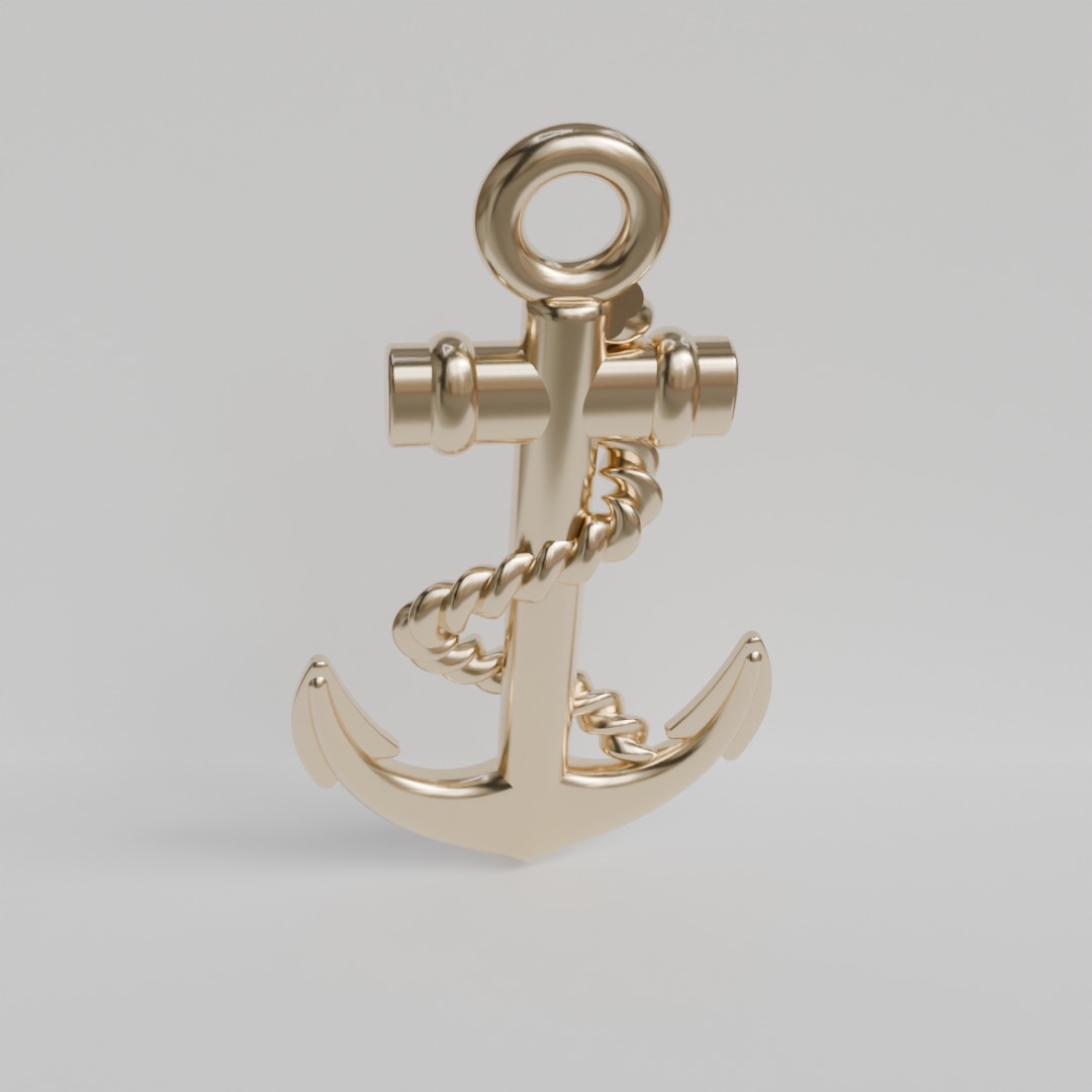 anchor with bow 3D print model_4