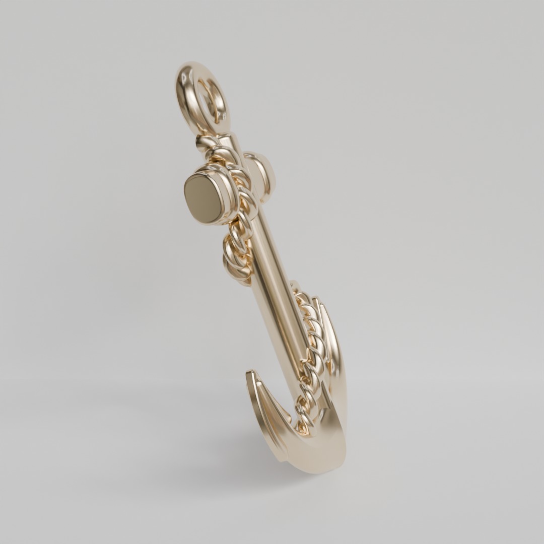 anchor with bow 3D print model_2