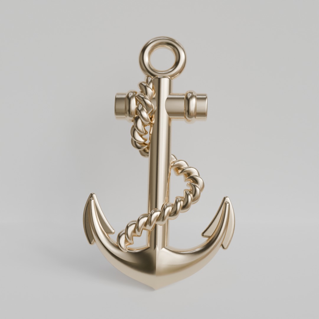 anchor with bow 3D print model_7
