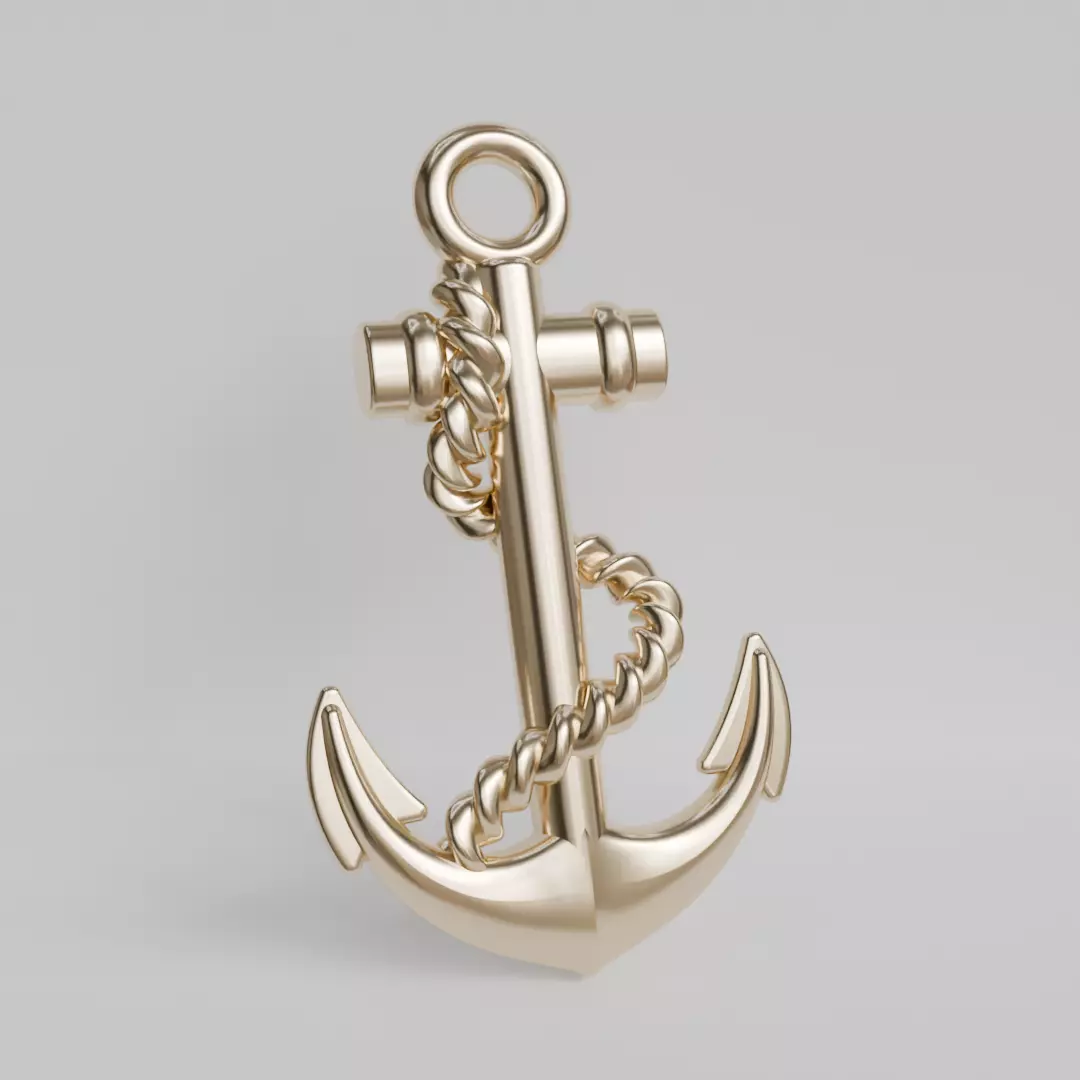 anchor with bow 3D print model_0