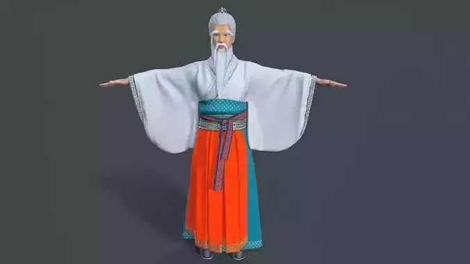 oldman avatar Low-poly 3D model