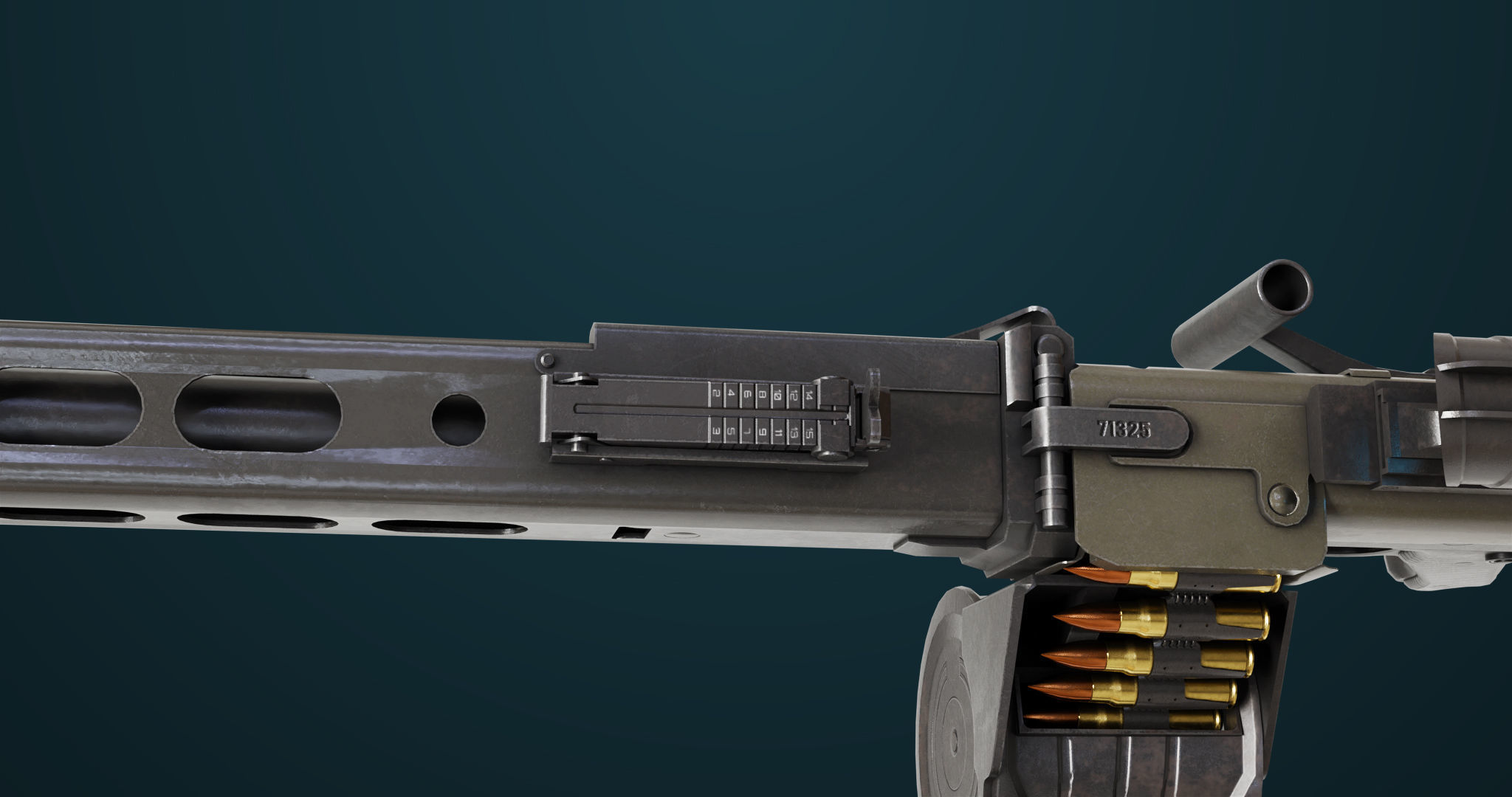 Machine Gun 08 Black All PBR Unity UE Textures Low-poly 3D model_14