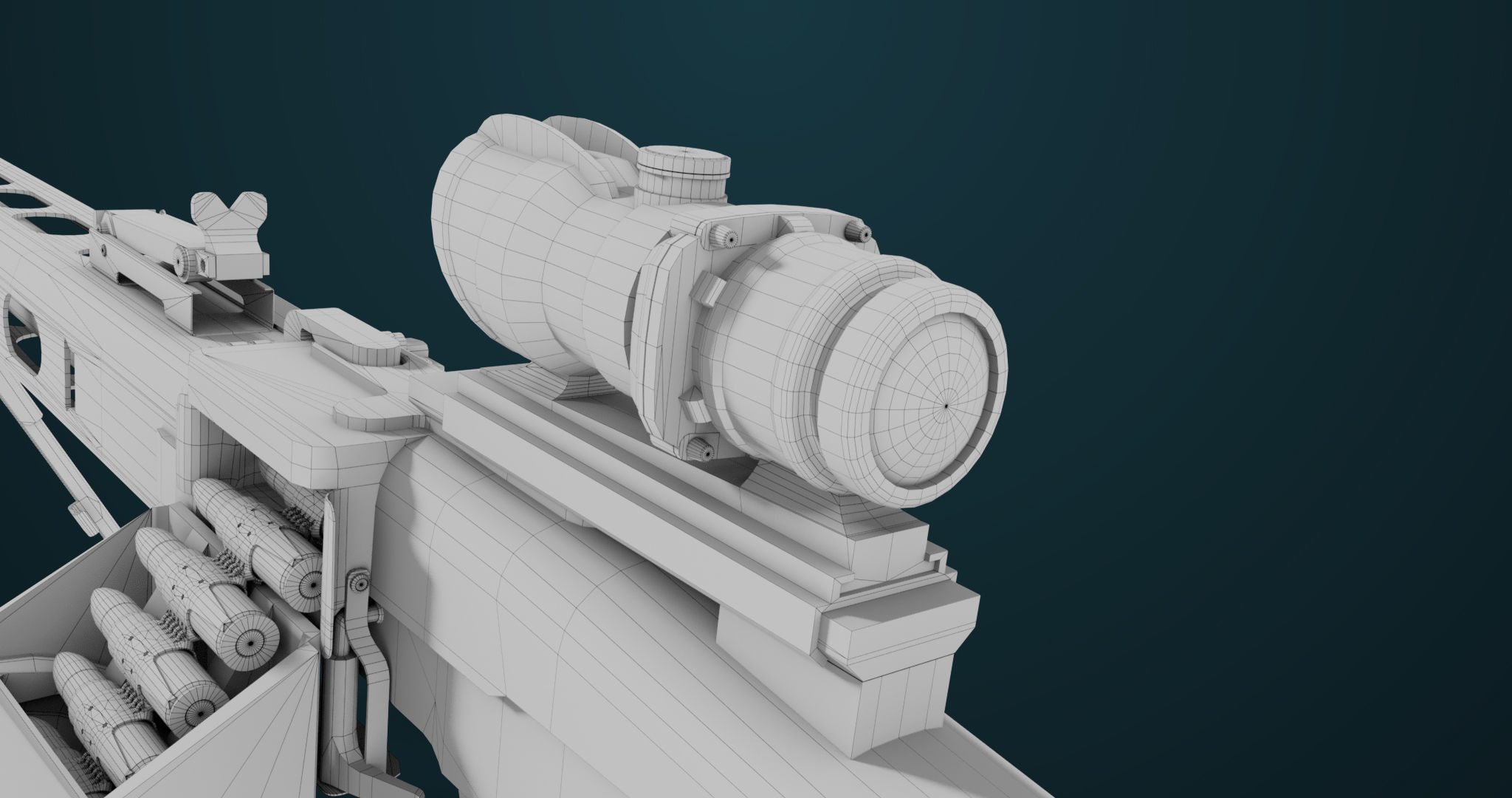 Machine Gun 08 Black All PBR Unity UE Textures Low-poly 3D model_49