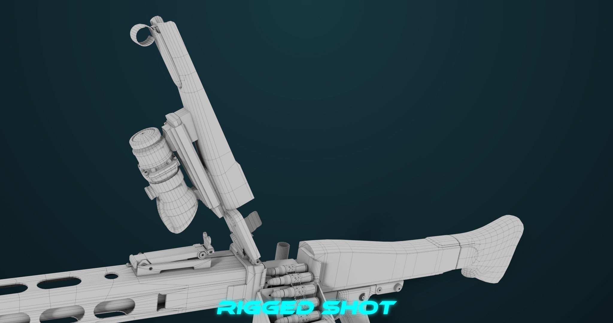 Machine Gun 08 Black All PBR Unity UE Textures Low-poly 3D model_52