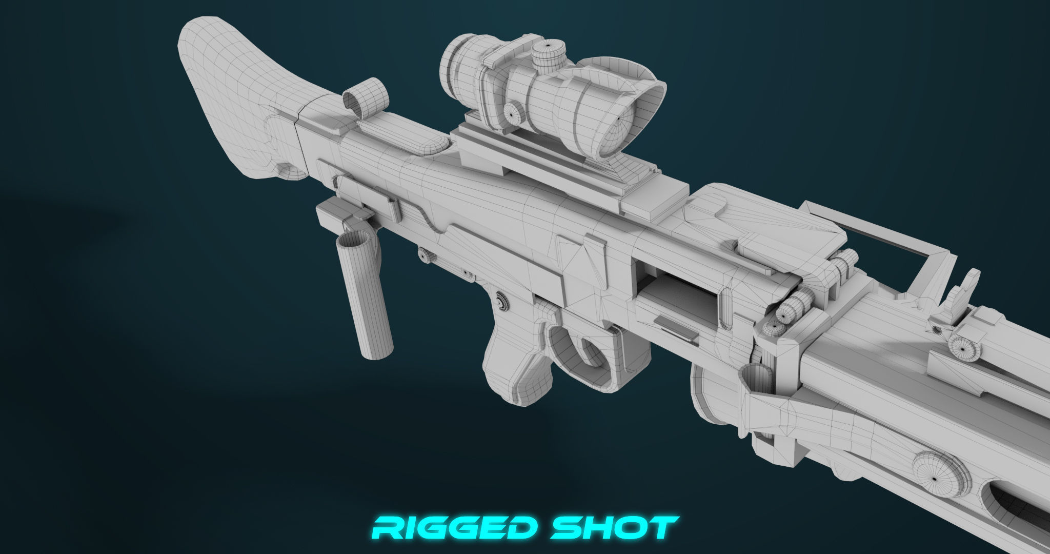 Machine Gun 08 Black All PBR Unity UE Textures Low-poly 3D model_47