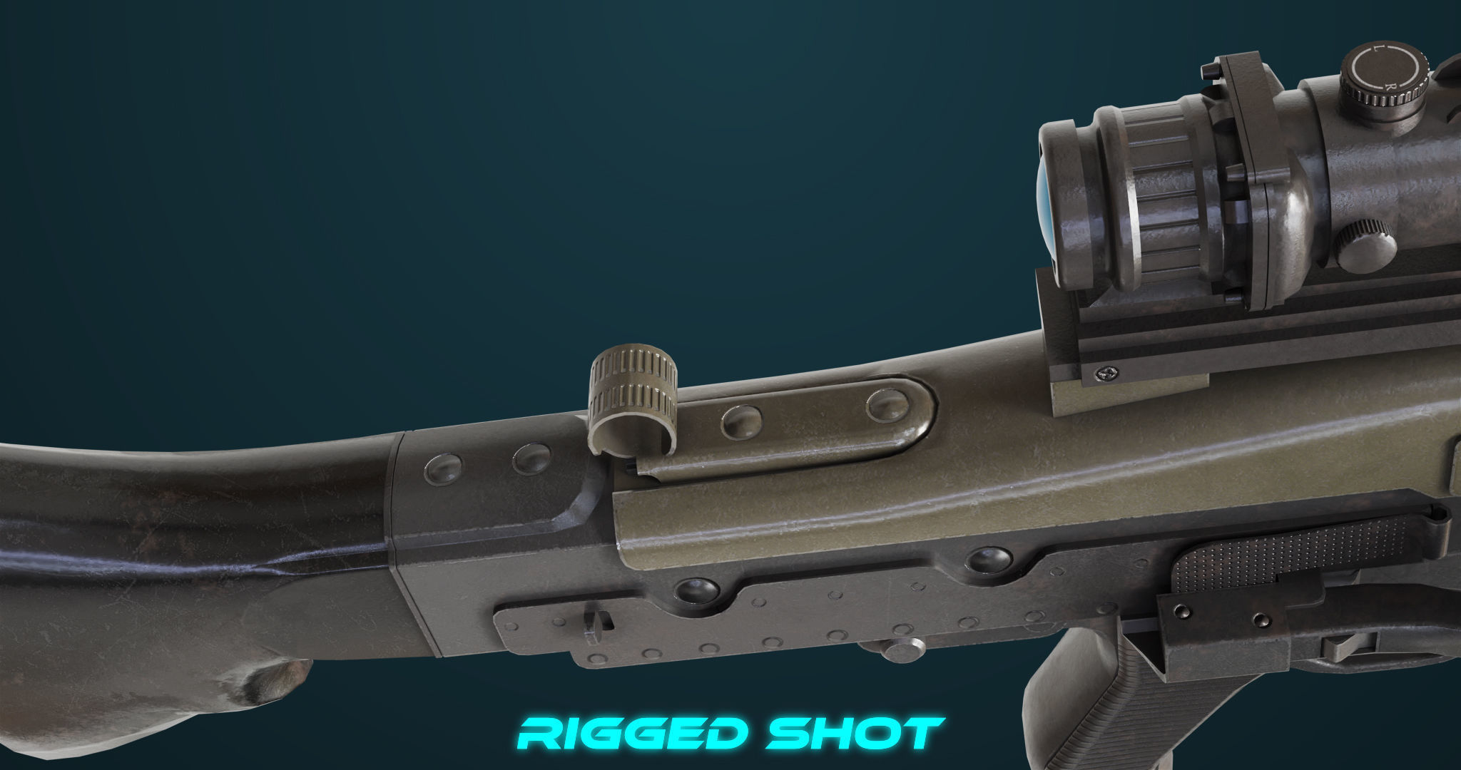 Machine Gun 08 Black All PBR Unity UE Textures Low-poly 3D model_20