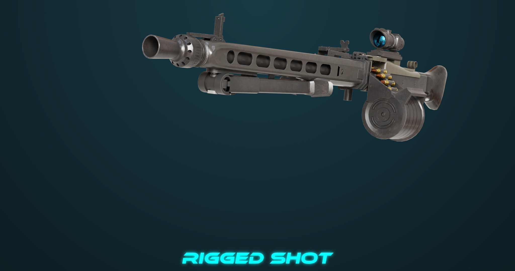 Machine Gun 08 Black All PBR Unity UE Textures Low-poly 3D model_18