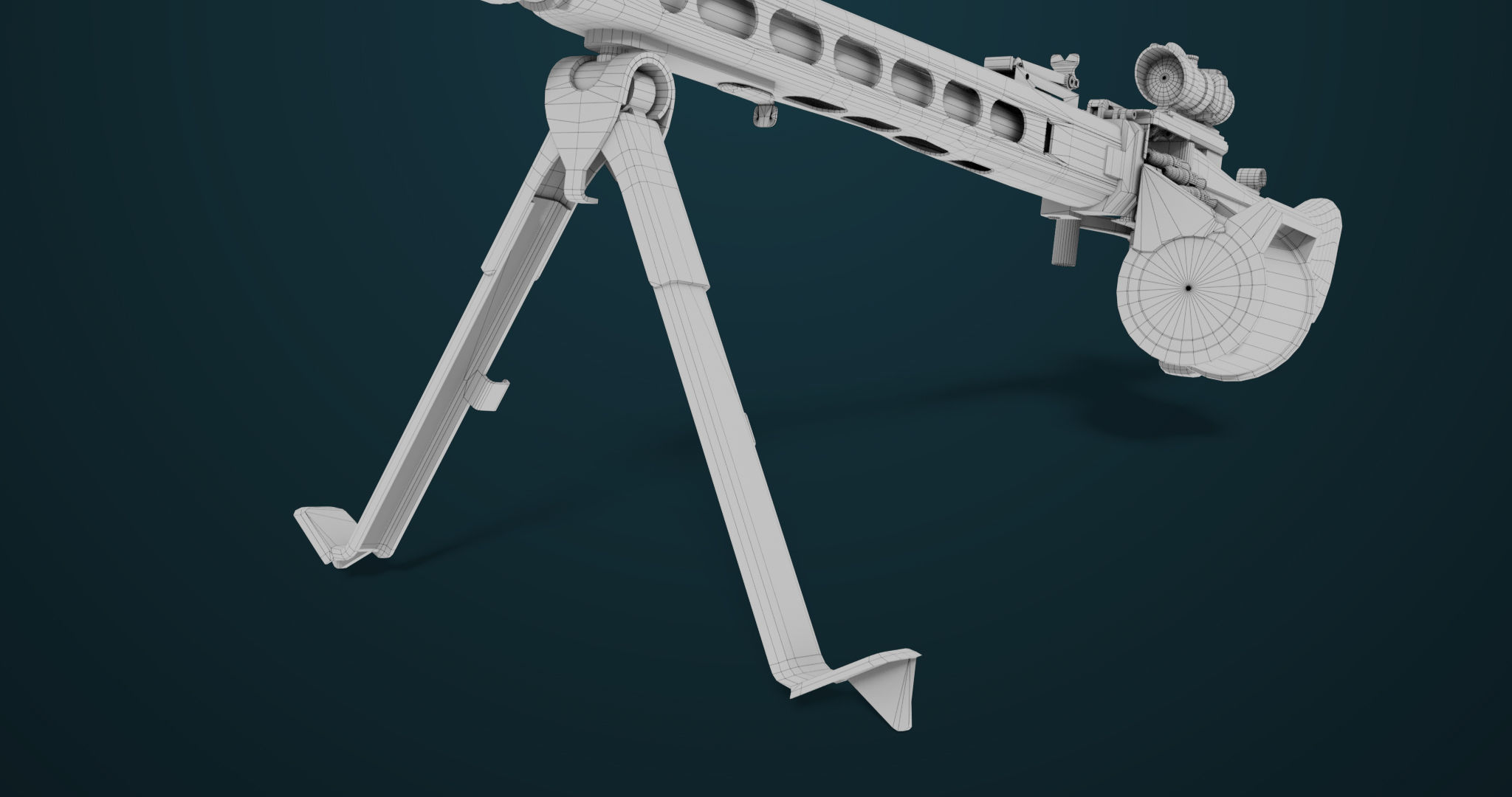 Machine Gun 08 Black All PBR Unity UE Textures Low-poly 3D model_38