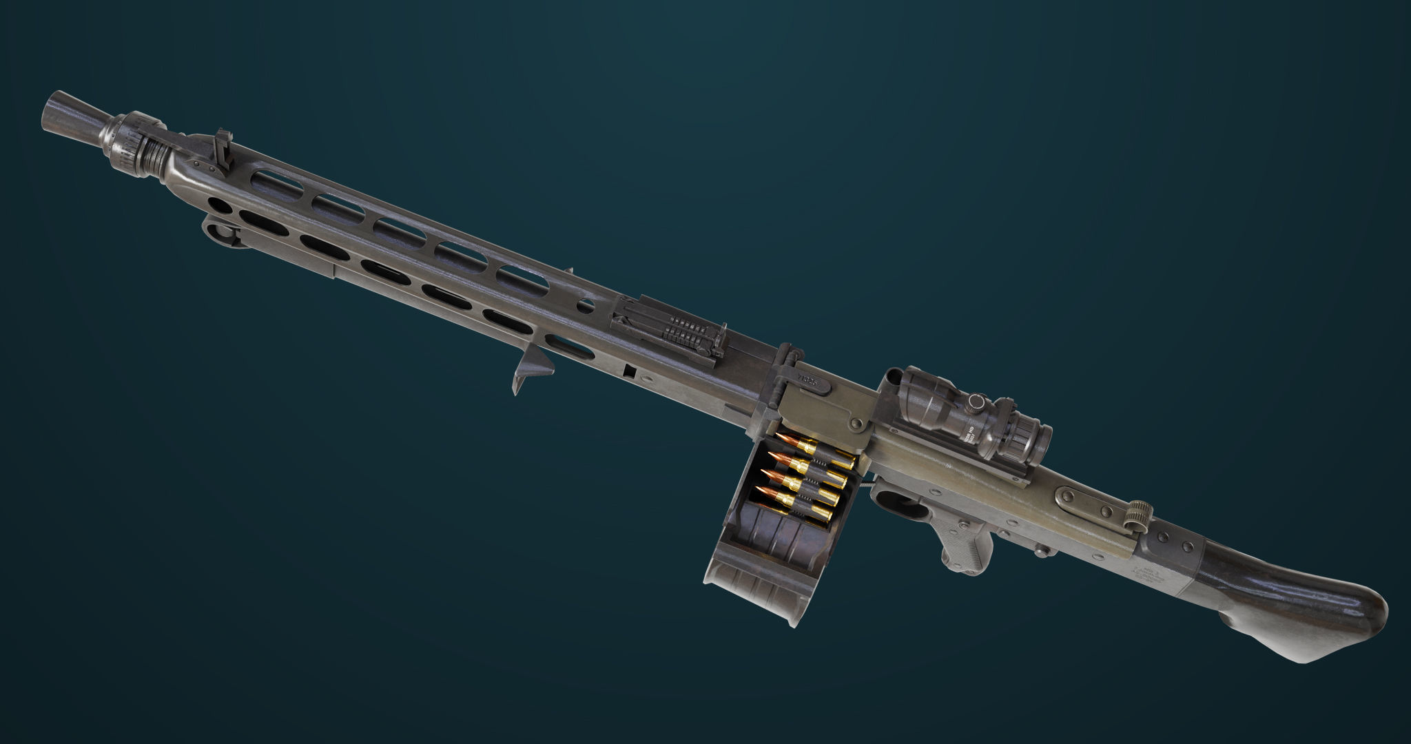 Machine Gun 08 Black All PBR Unity UE Textures Low-poly 3D model_23