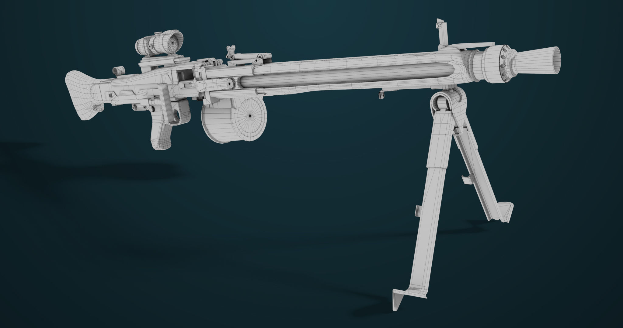 Machine Gun 08 Black All PBR Unity UE Textures Low-poly 3D model_34