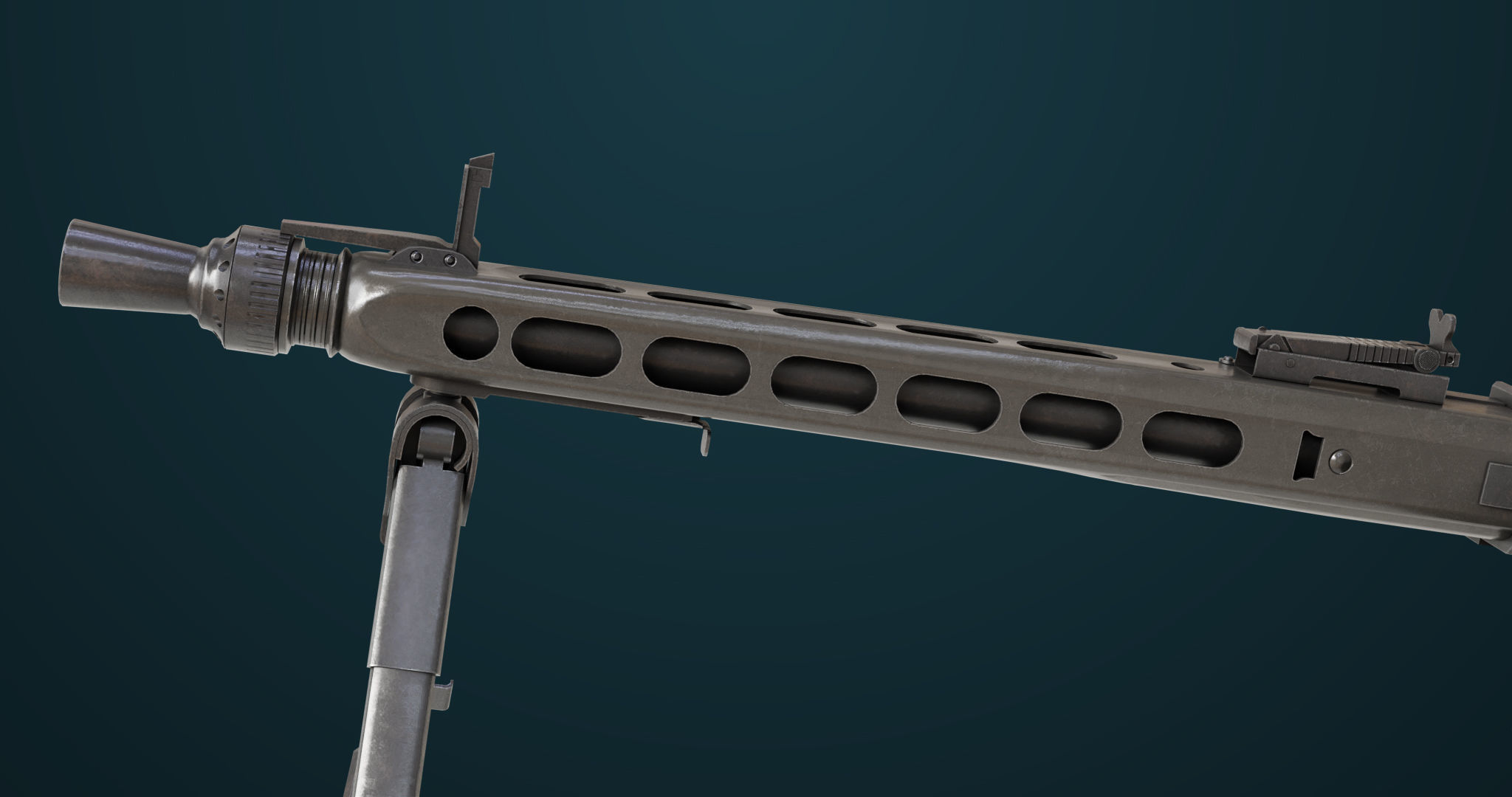 Machine Gun 08 Black All PBR Unity UE Textures Low-poly 3D model_11