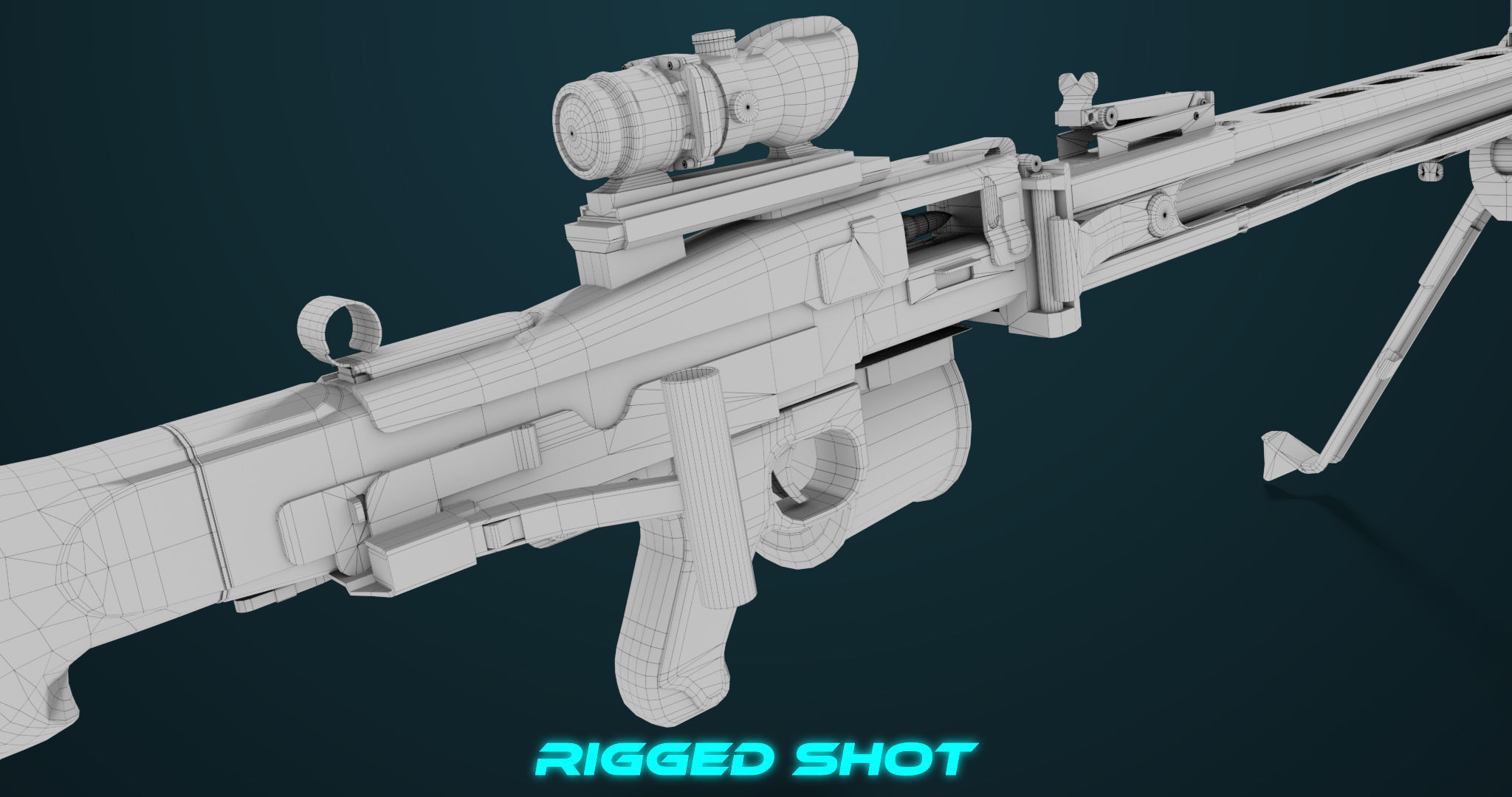 Machine Gun 08 Black All PBR Unity UE Textures Low-poly 3D model_46