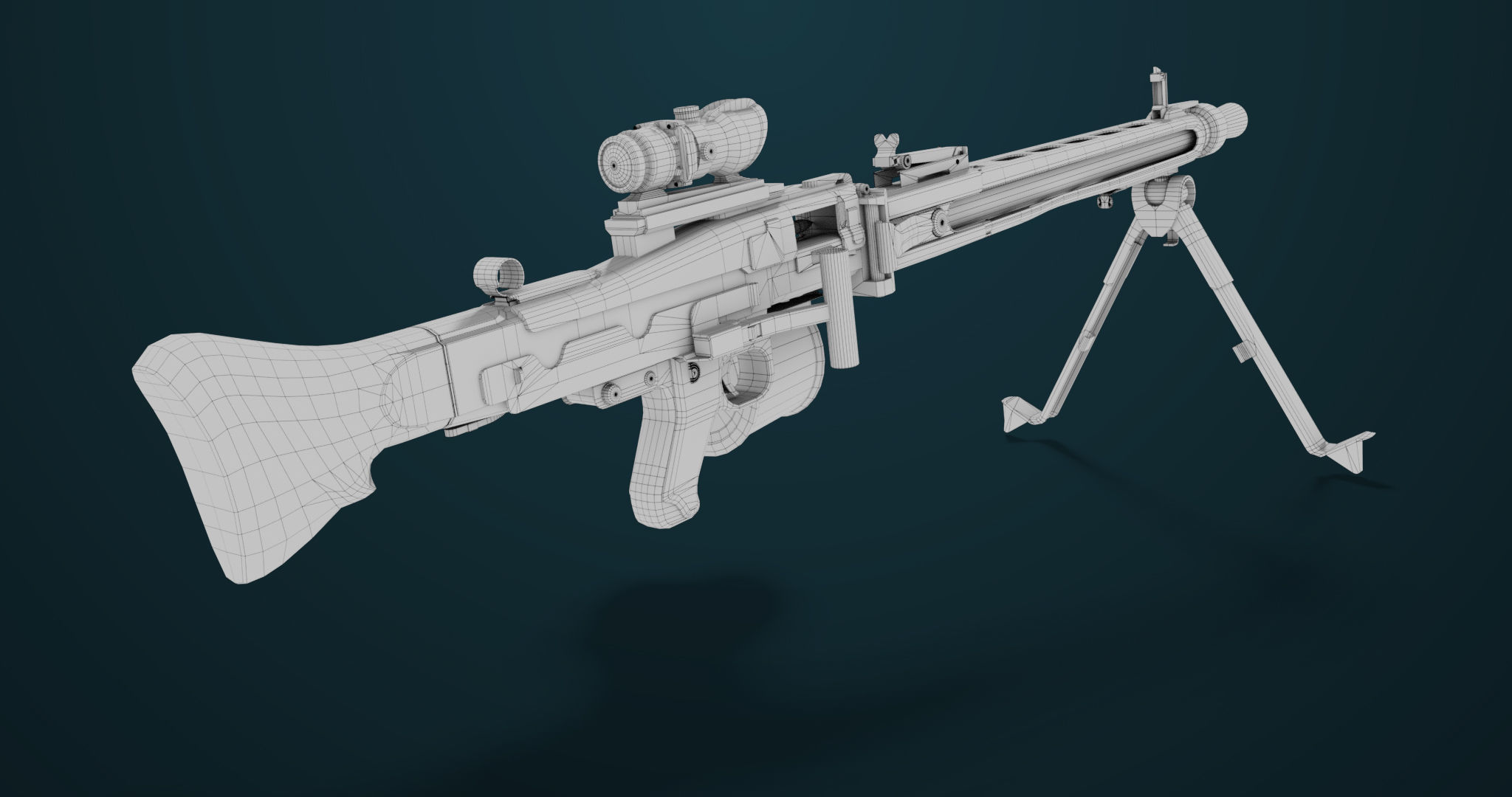 Machine Gun 08 Black All PBR Unity UE Textures Low-poly 3D model_36