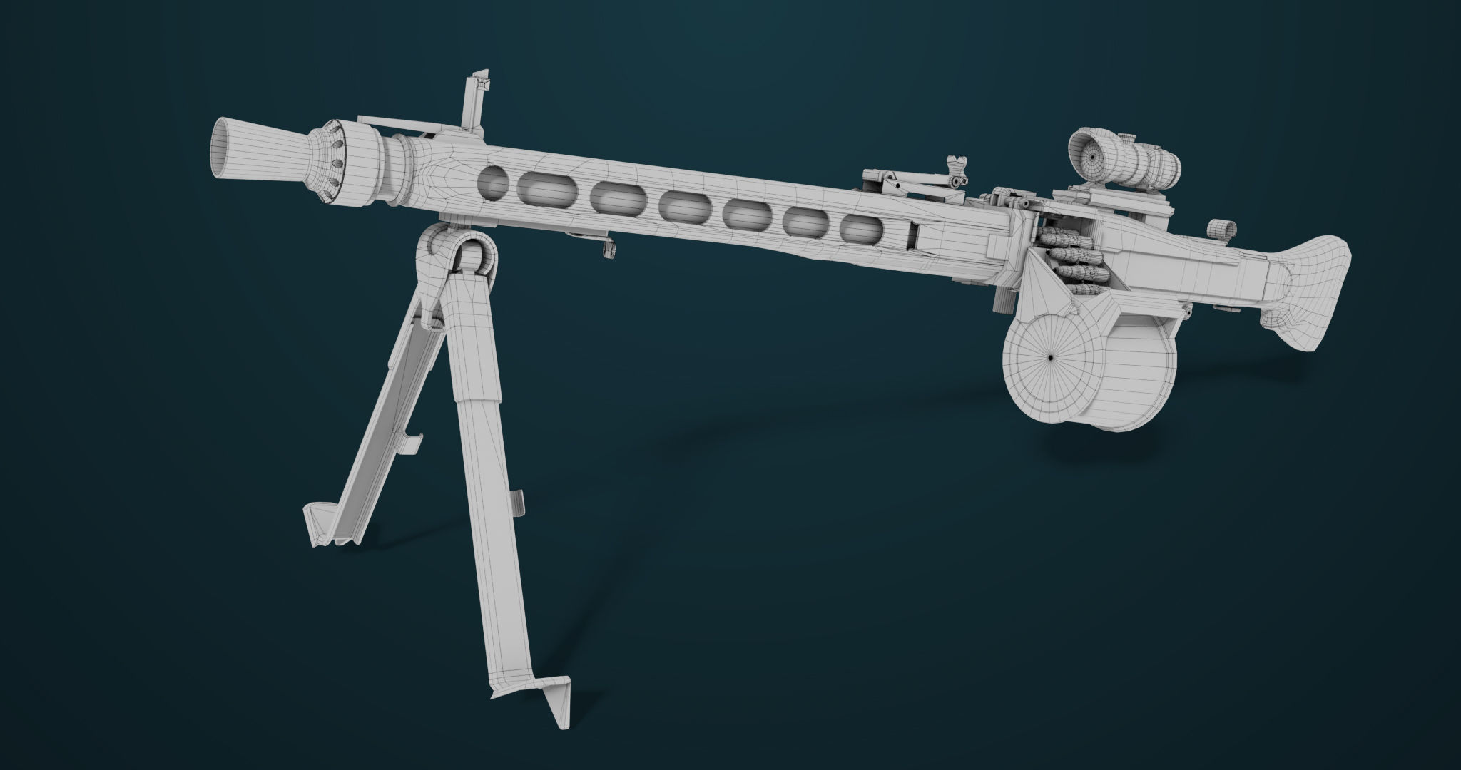 Machine Gun 08 Black All PBR Unity UE Textures Low-poly 3D model_32