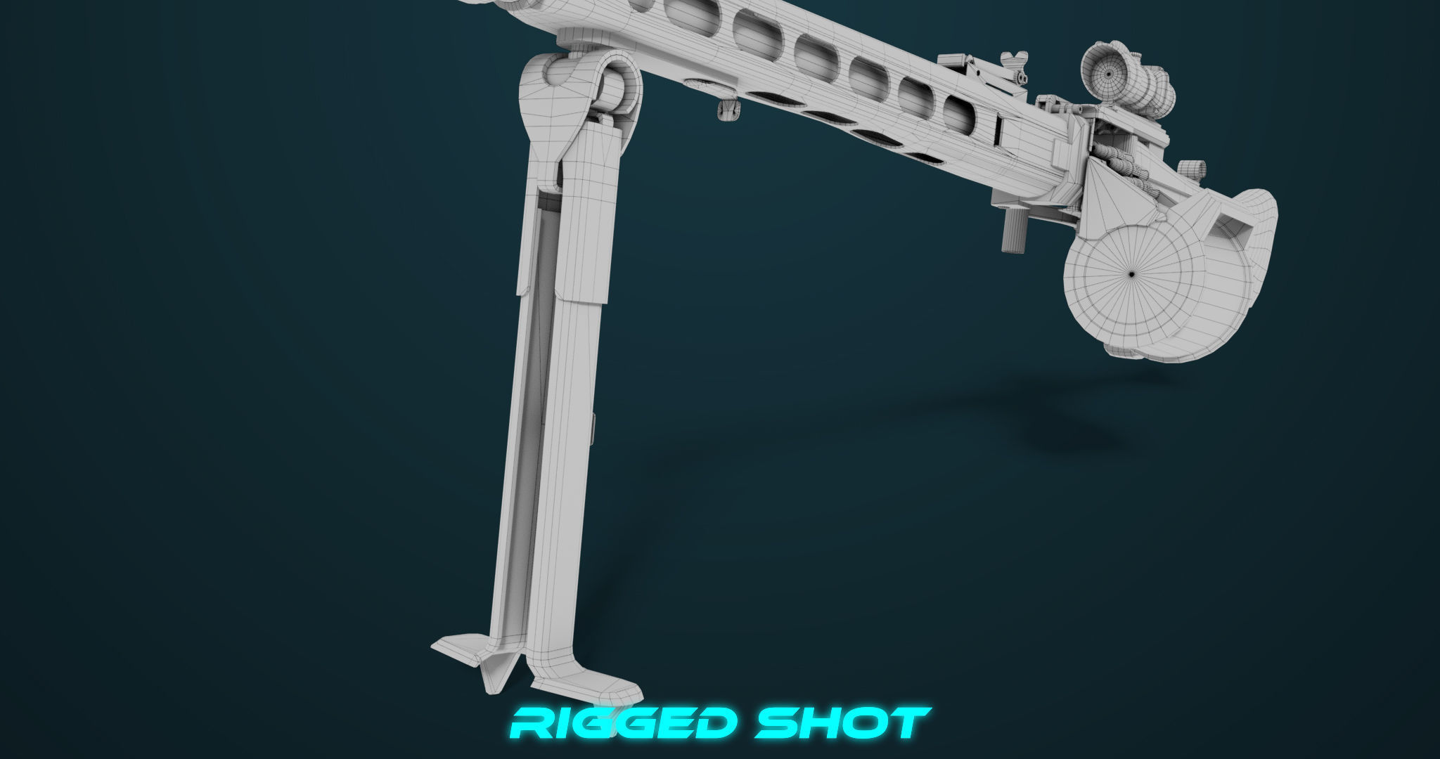 Machine Gun 08 Black All PBR Unity UE Textures Low-poly 3D model_39