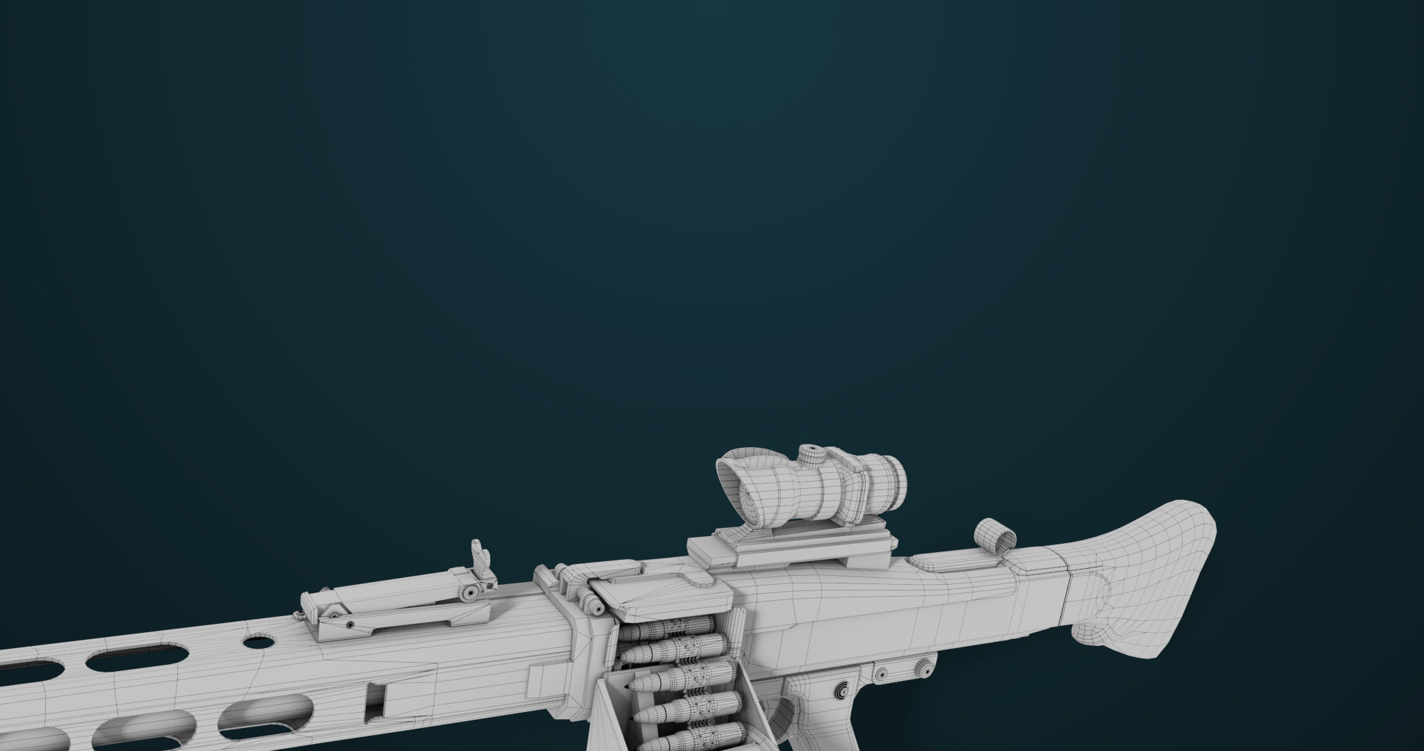 Machine Gun 08 Black All PBR Unity UE Textures Low-poly 3D model_51