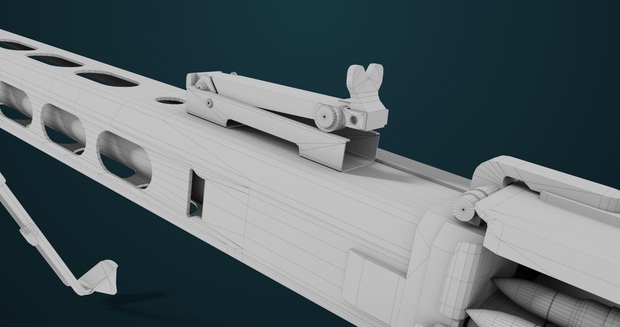 Machine Gun 08 Black All PBR Unity UE Textures Low-poly 3D model_57