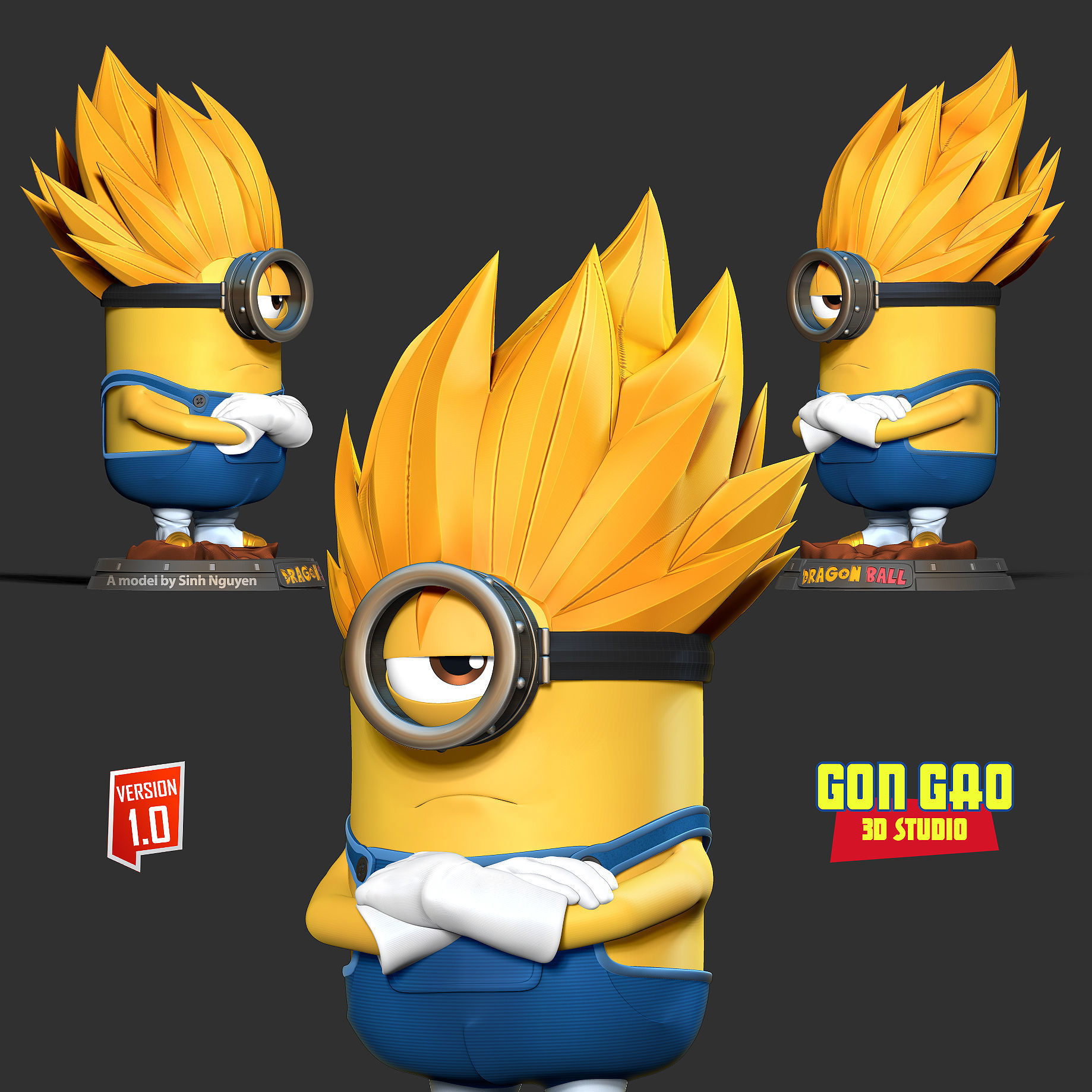 Vegeta Minion 3D print model_1