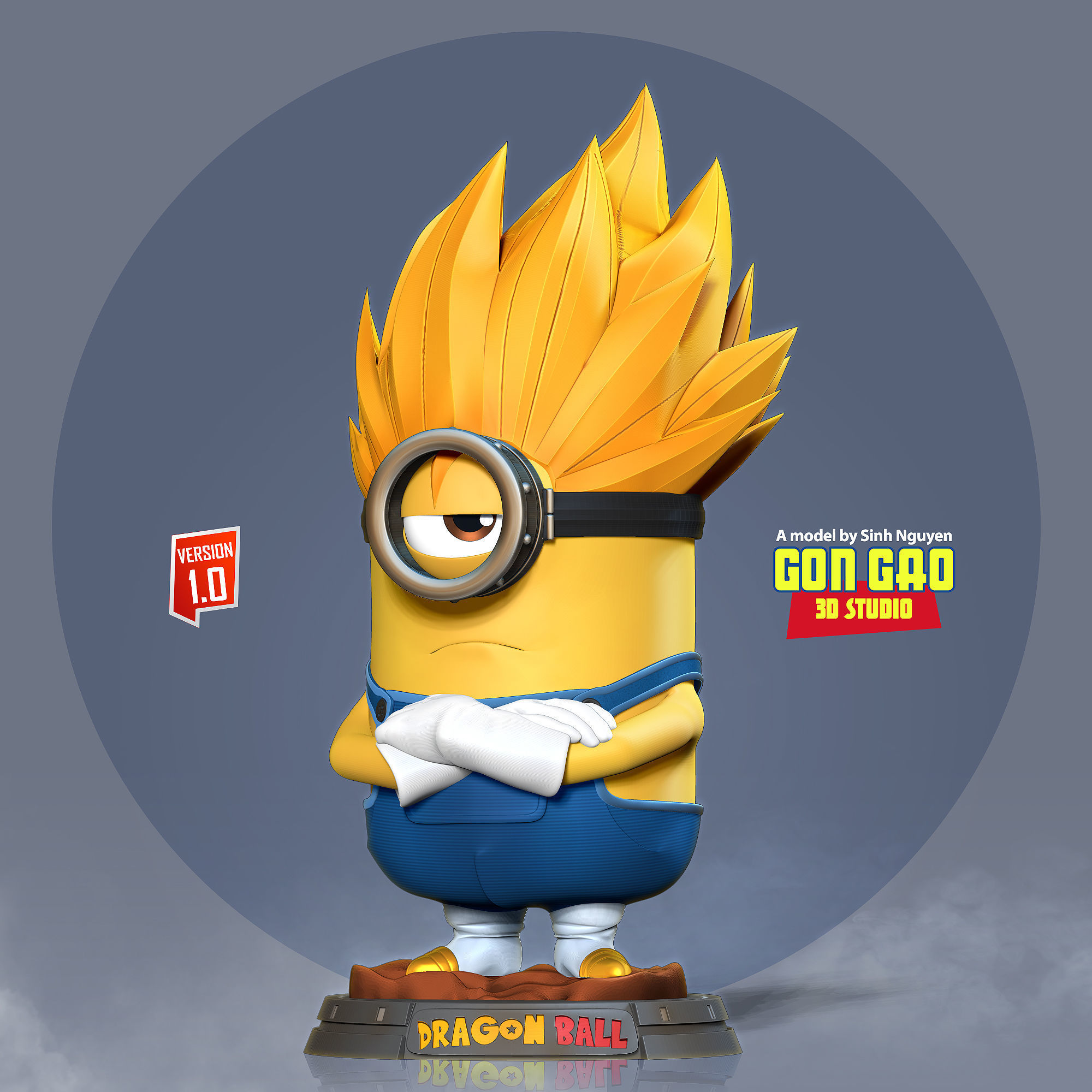 Vegeta Minion 3D print model_7