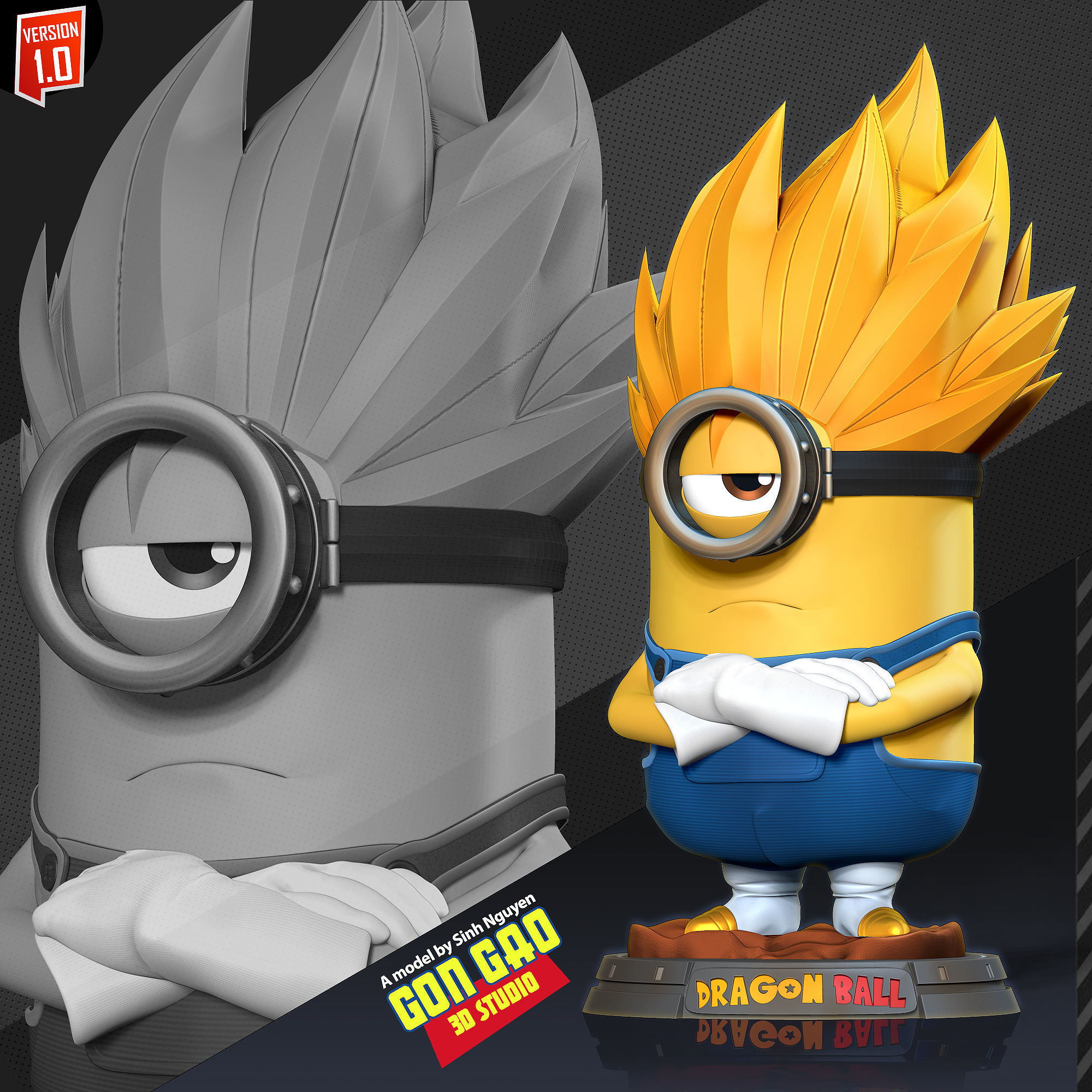 Vegeta Minion 3D print model_8