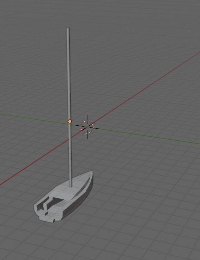 sail yacht low poly Low-poly 3D model_1