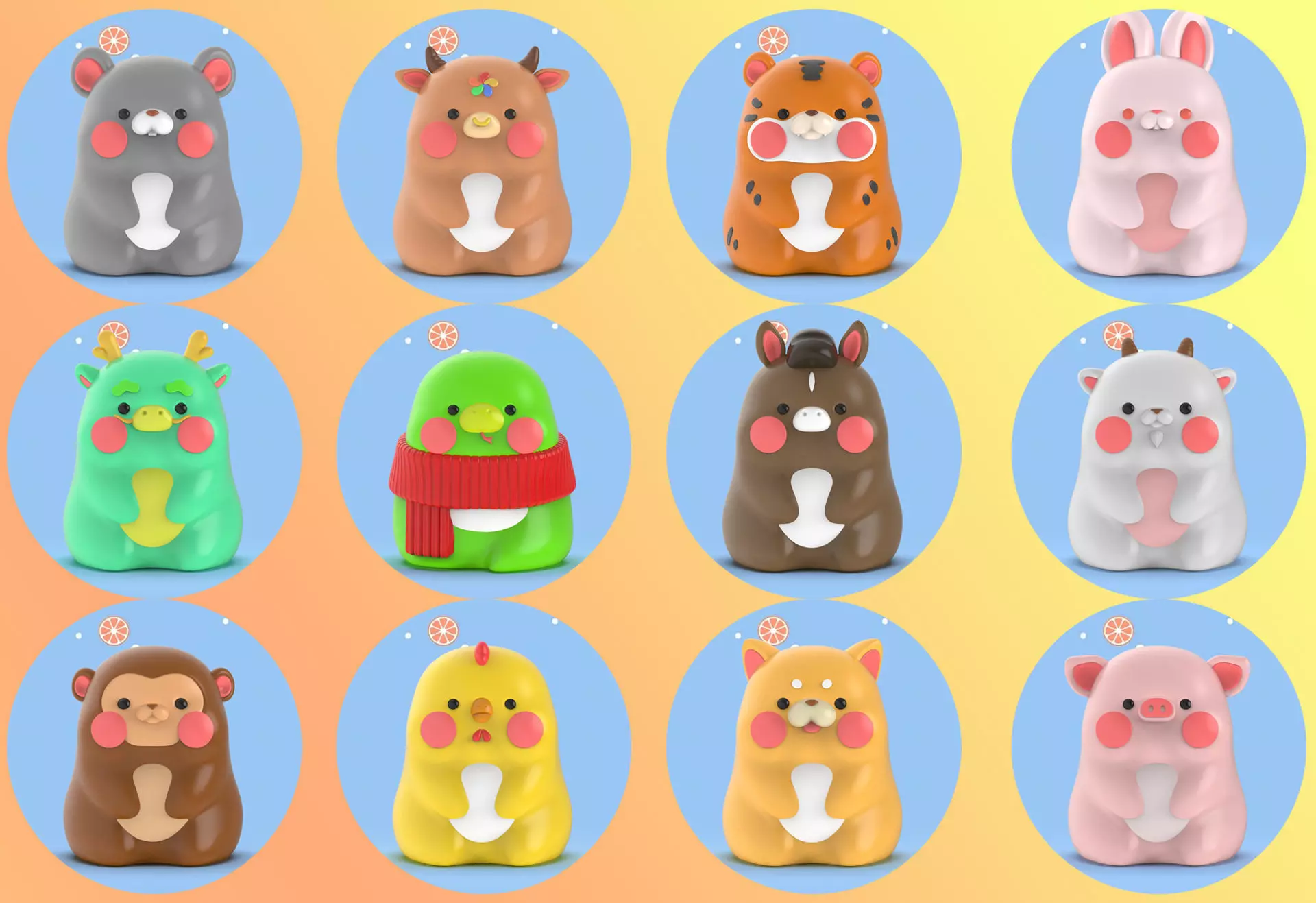 The 12 Chinese zodiac 3D print model_0