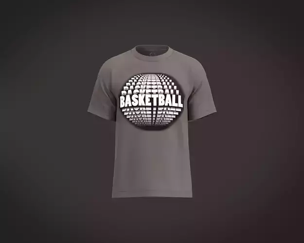 Mens Basic t-shirt with chest print based on basketball