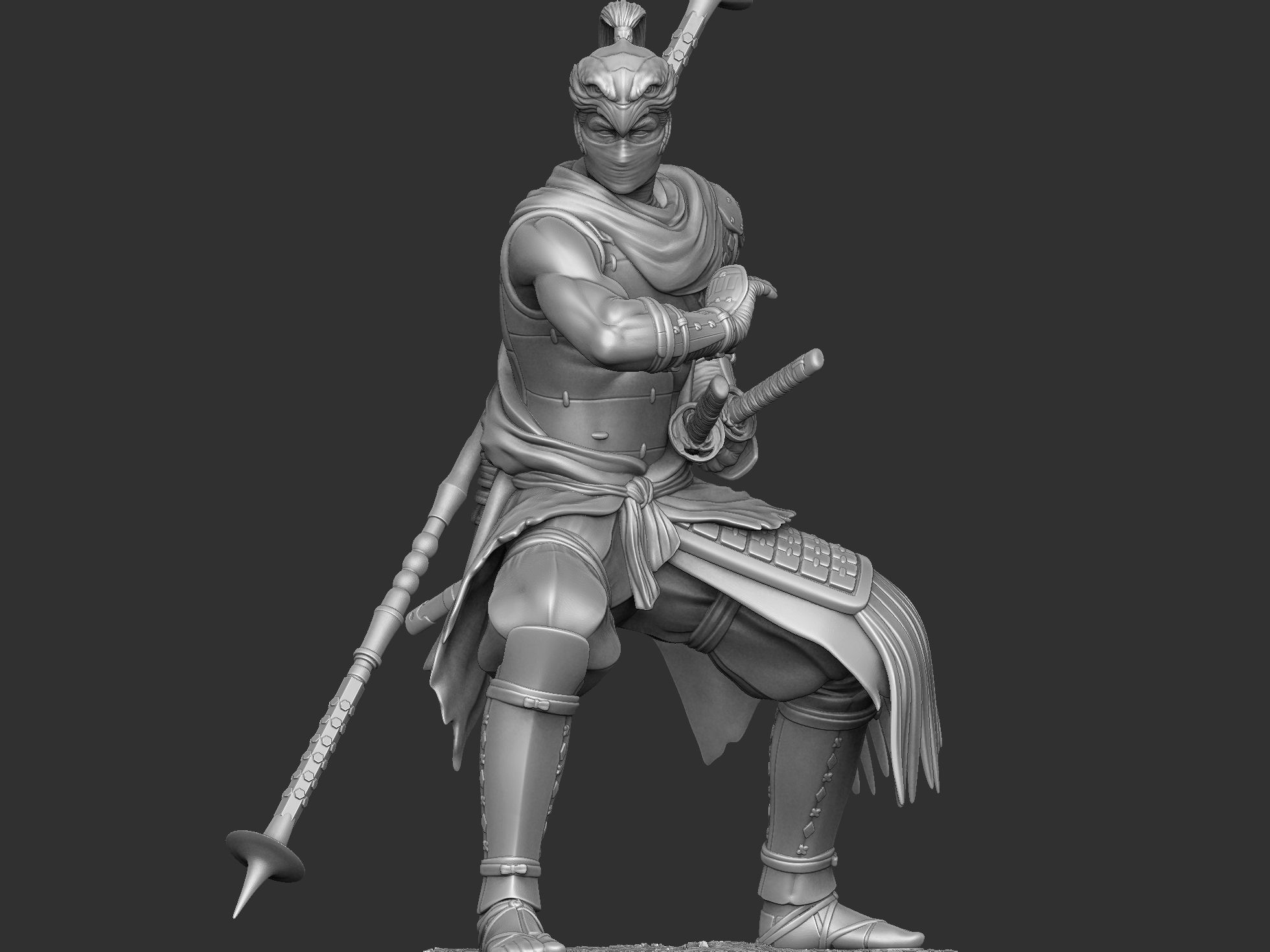 Yasusuke Sawamura Rise of the Ronin 2 stand options 3D print model_3