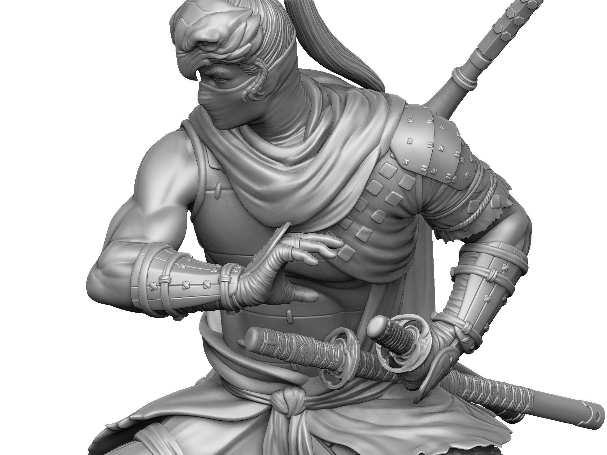 Yasusuke Sawamura Rise of the Ronin 2 stand options 3D print model_1