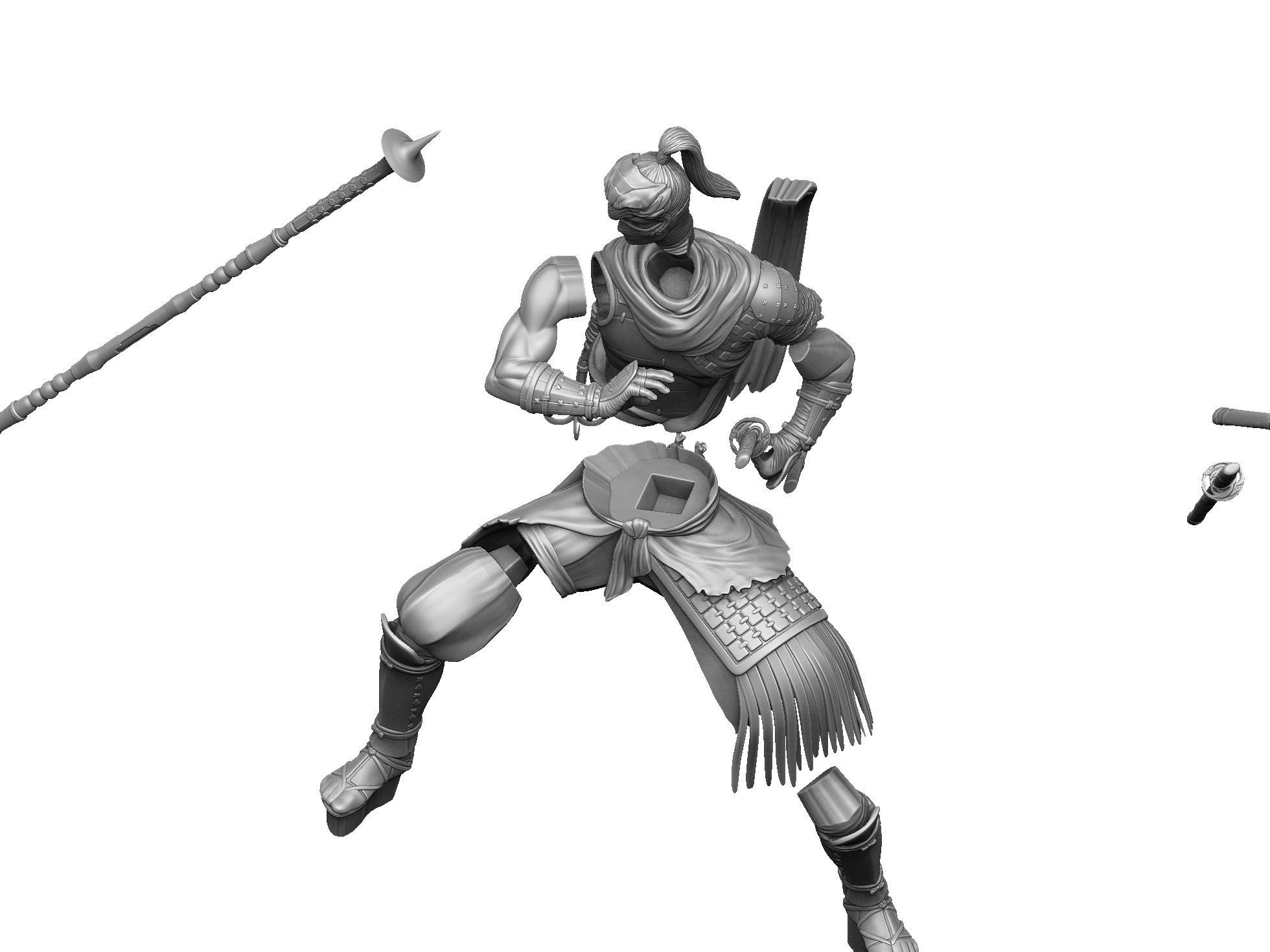 Yasusuke Sawamura Rise of the Ronin 2 stand options 3D print model_2