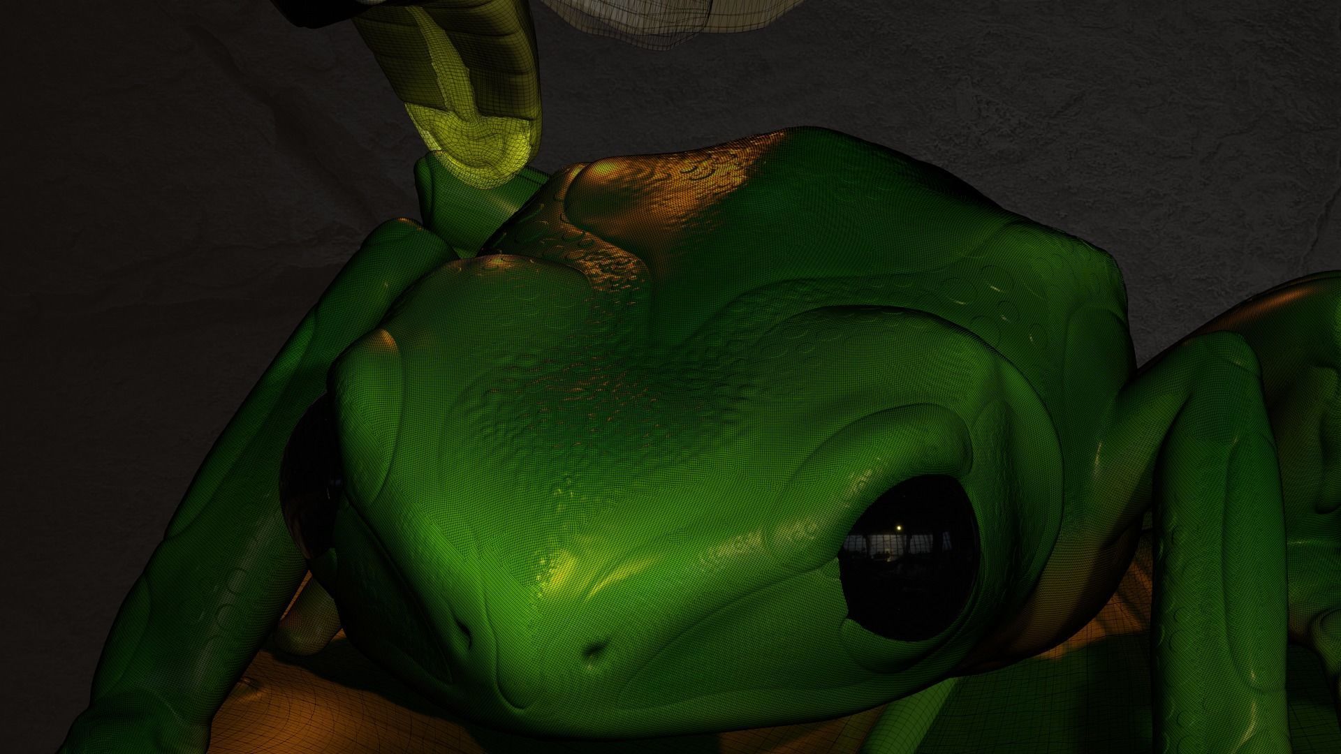 Brazilian frog kambo with a firefly  3D model_1