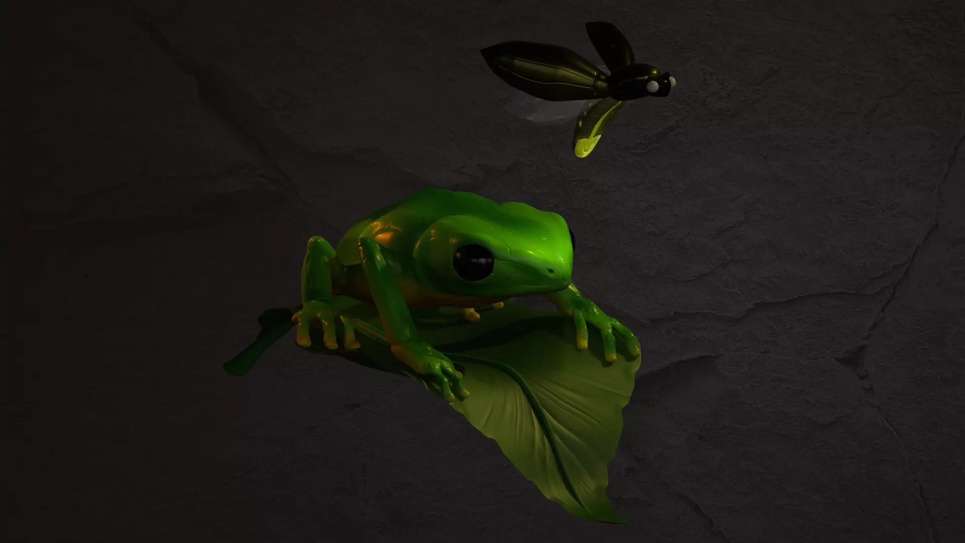 Brazilian frog kambo with a firefly  3D model_0