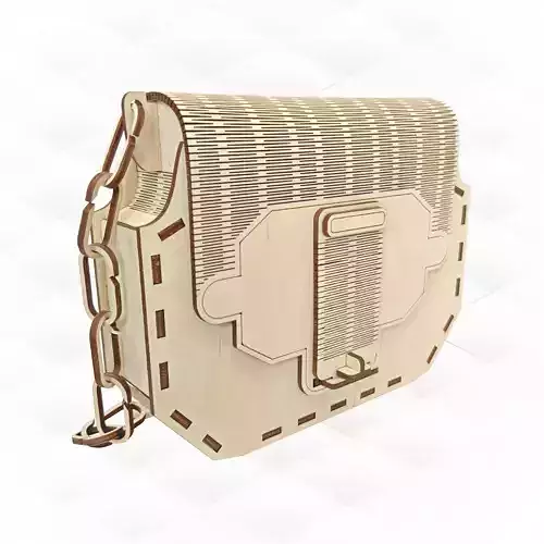 Gift Bag clutch with chain svg dxf vector design laser cut