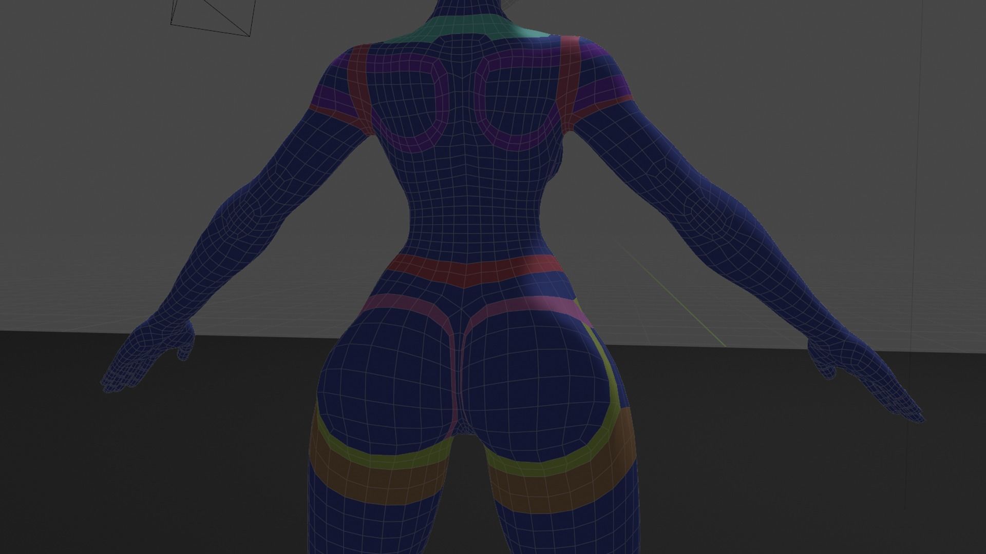 Stylized Anime girl base mesh model pack  Low-poly 3D model_6