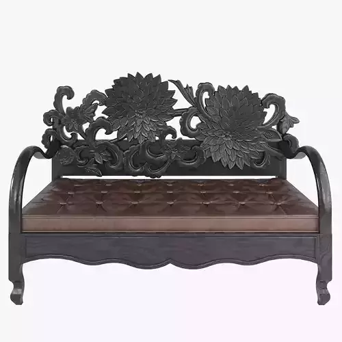 CARVED LOTUS DAYBED