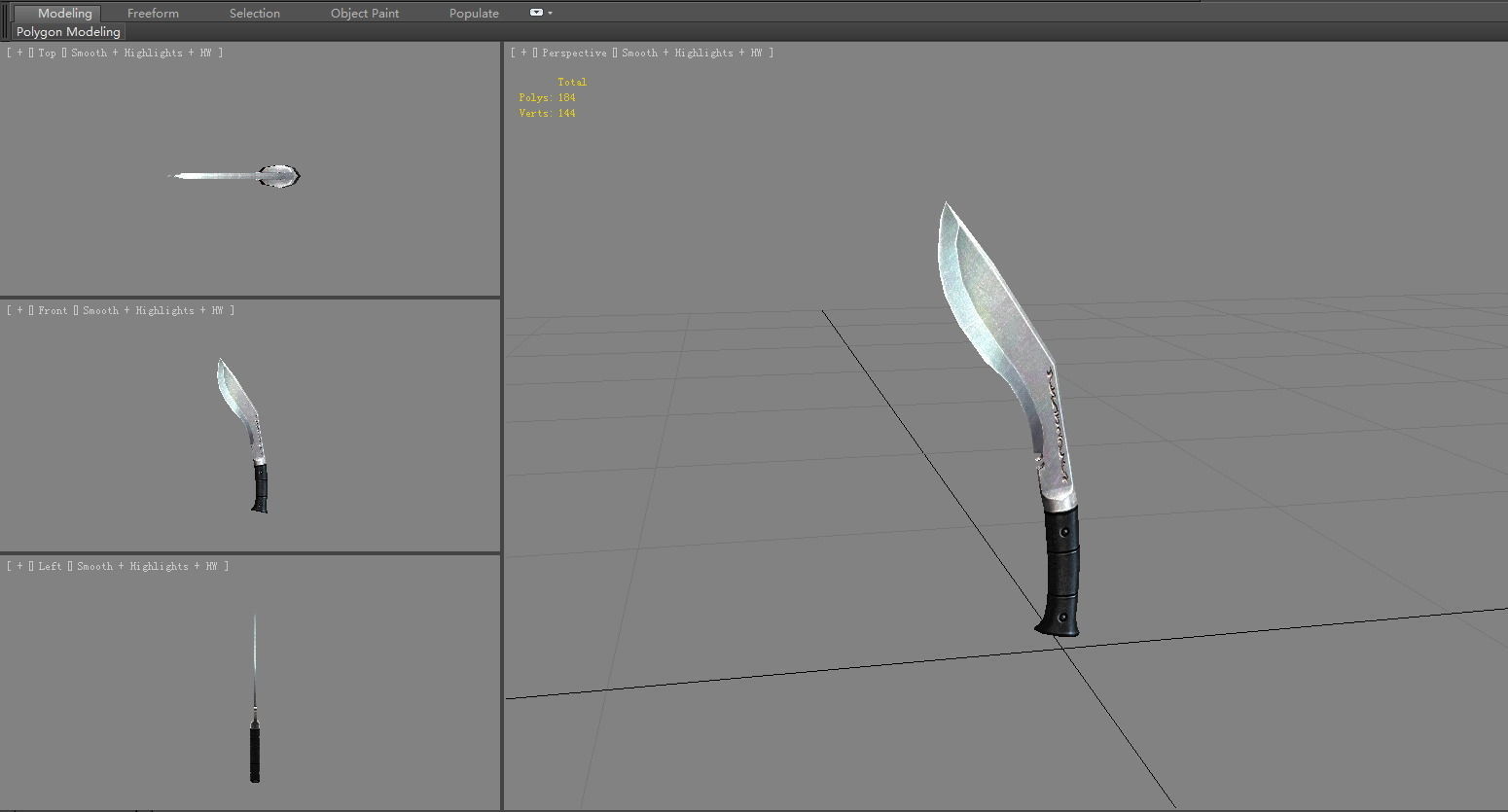 Cartoon dagger knife Low-poly 3D model_3