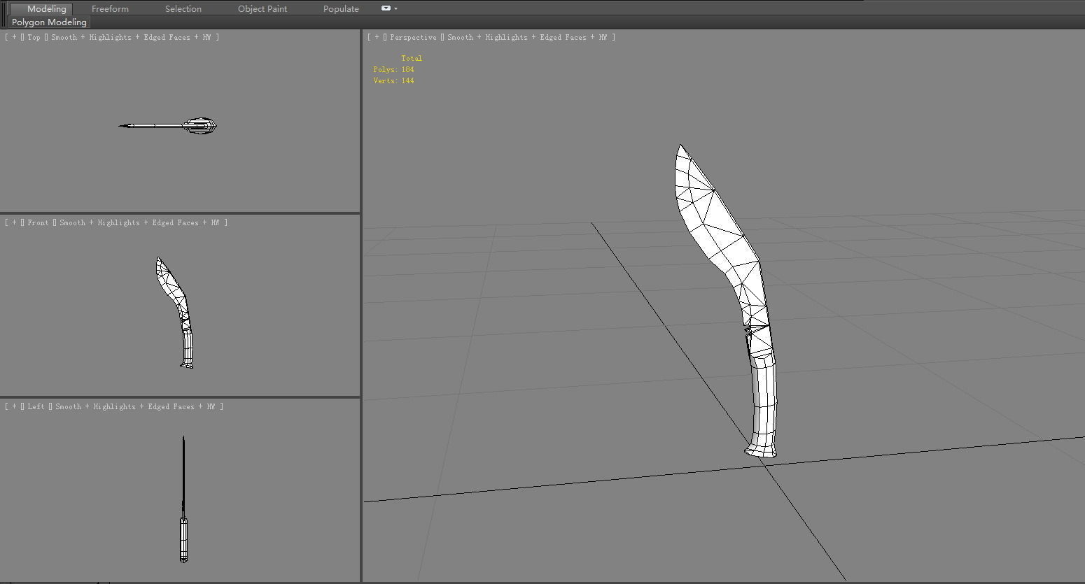 Cartoon dagger knife Low-poly 3D model_5