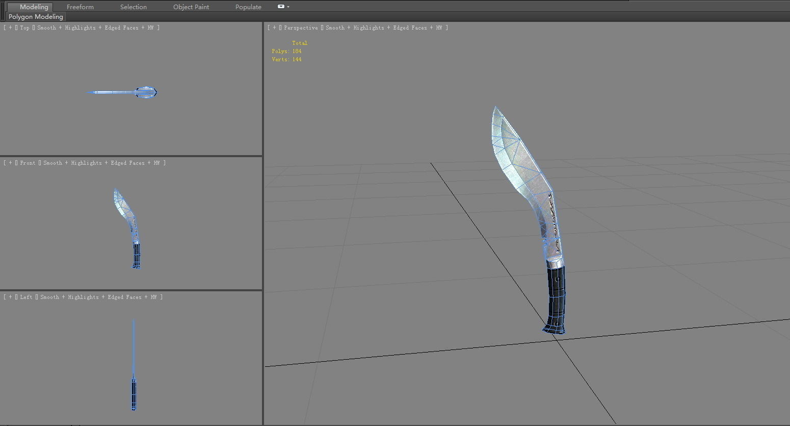 Cartoon dagger knife Low-poly 3D model_4