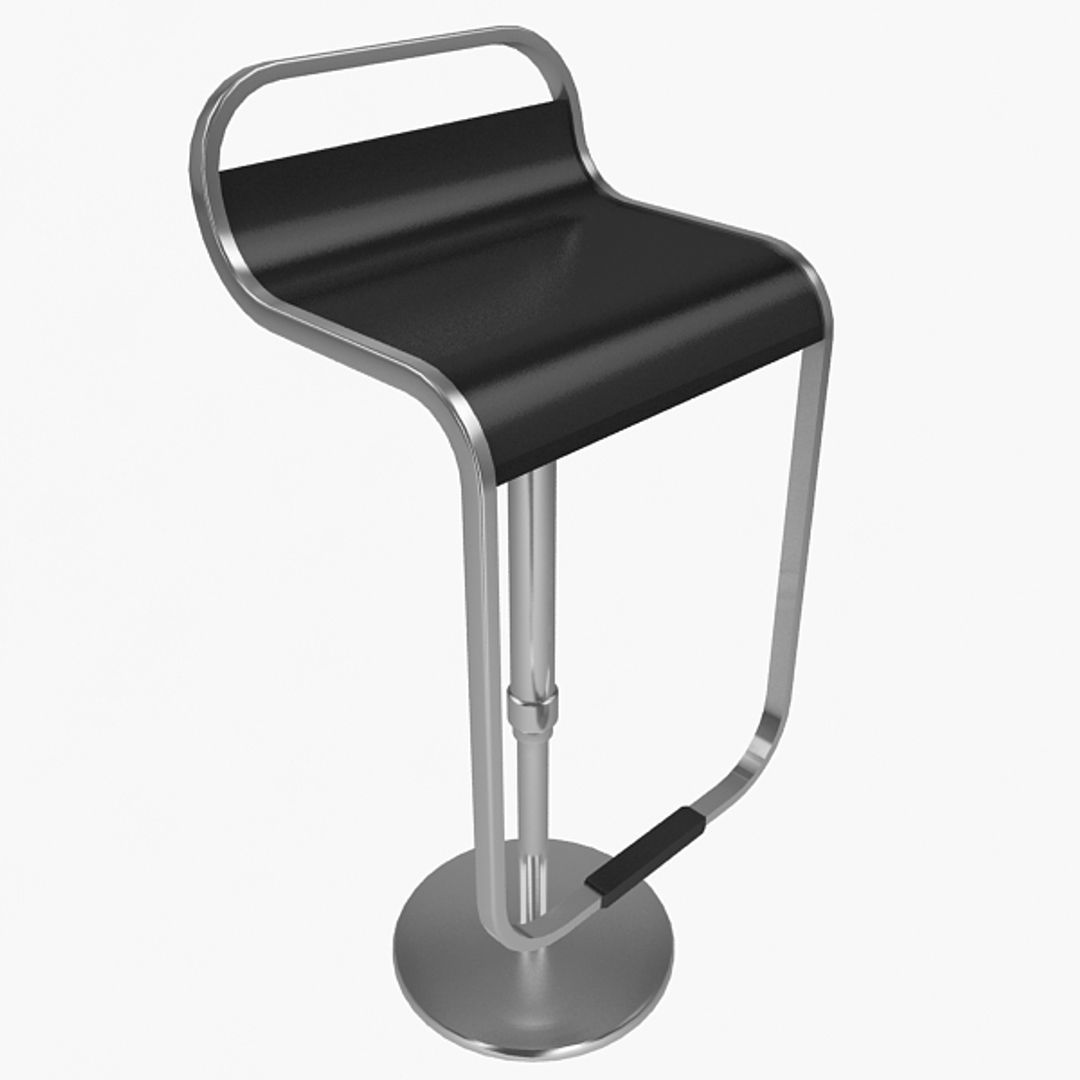 Bar Stool Low-poly 3D model_1