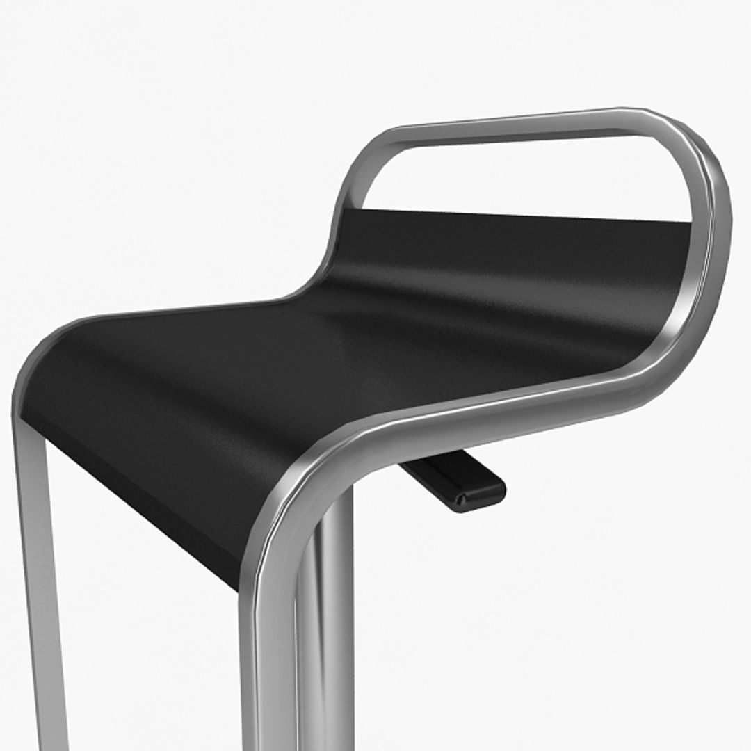 Bar Stool Low-poly 3D model_5