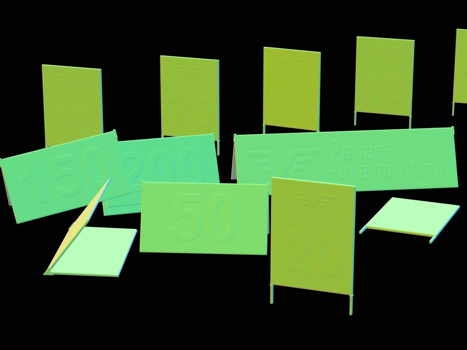 Braking Markers Game 3D model Low-poly Low-poly 3D model_9