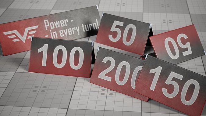Braking Markers Game 3D model Low-poly Low-poly 3D model 4