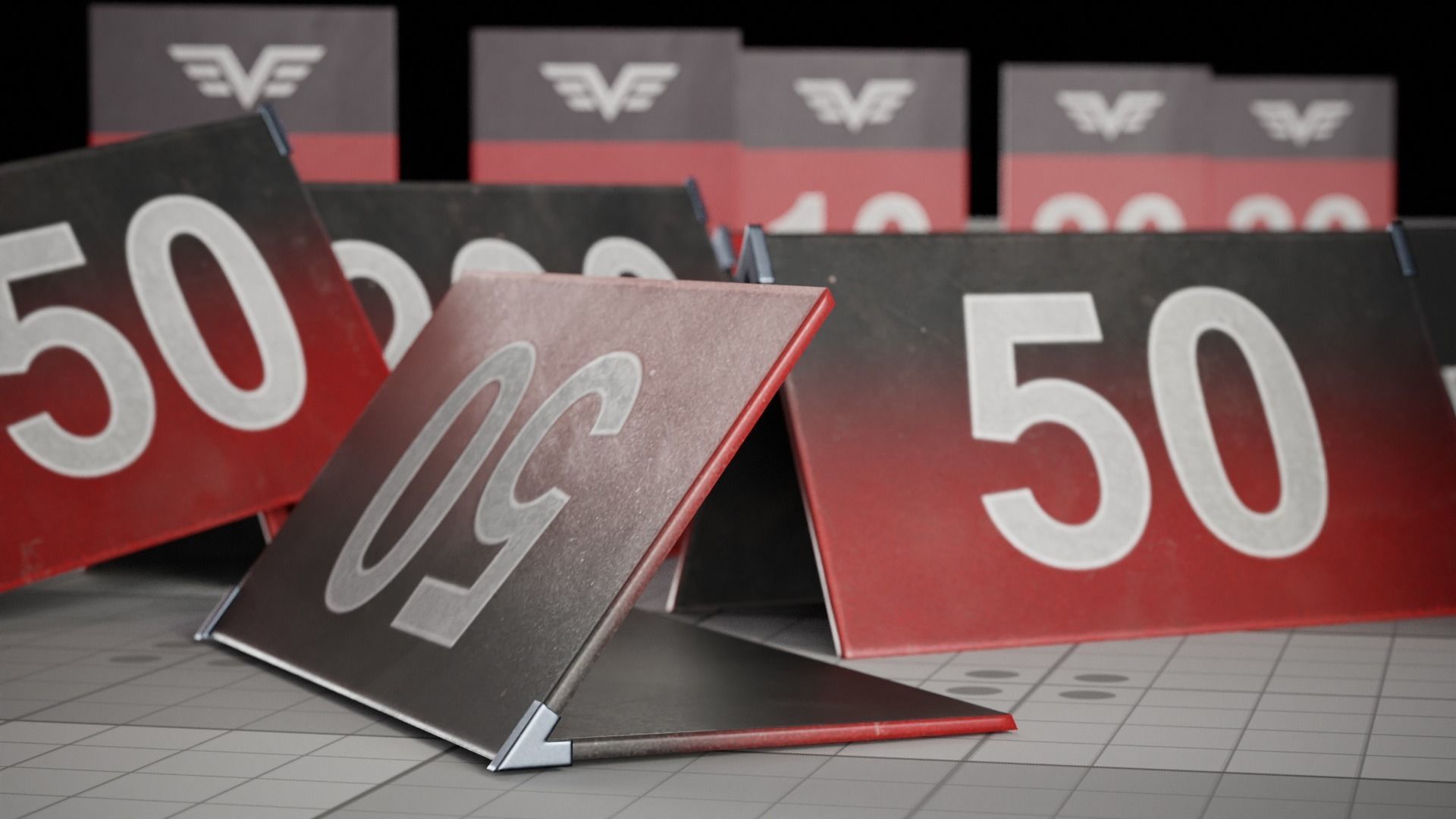 Braking Markers Game 3D model Low-poly Low-poly 3D model_2